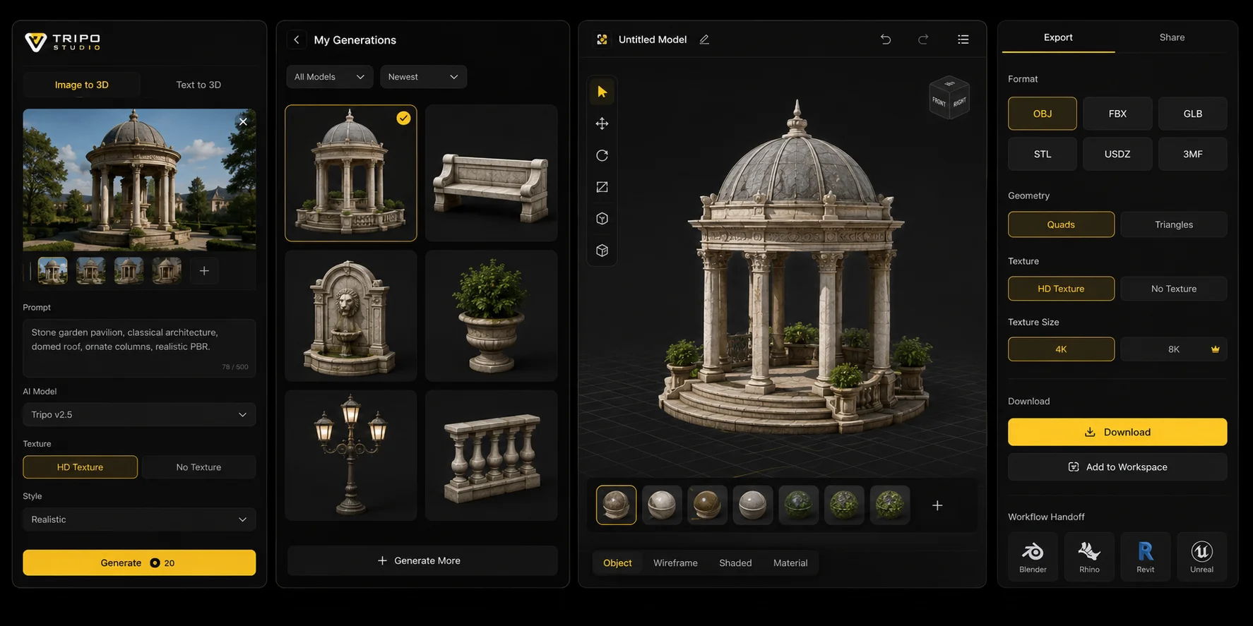 tripo ai image to 3d workflow