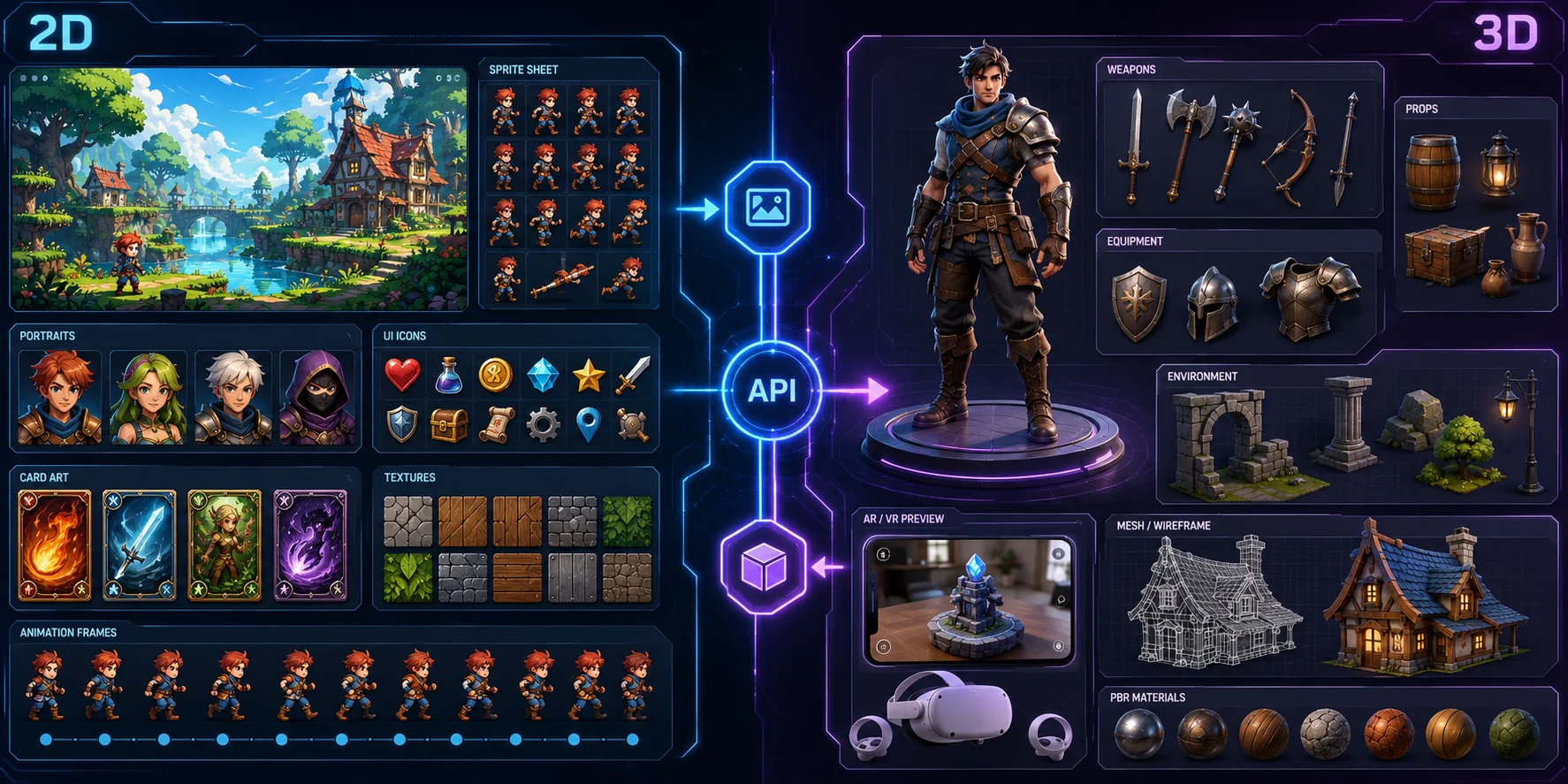 best ai game asset api 2d vs 3d game asset apis