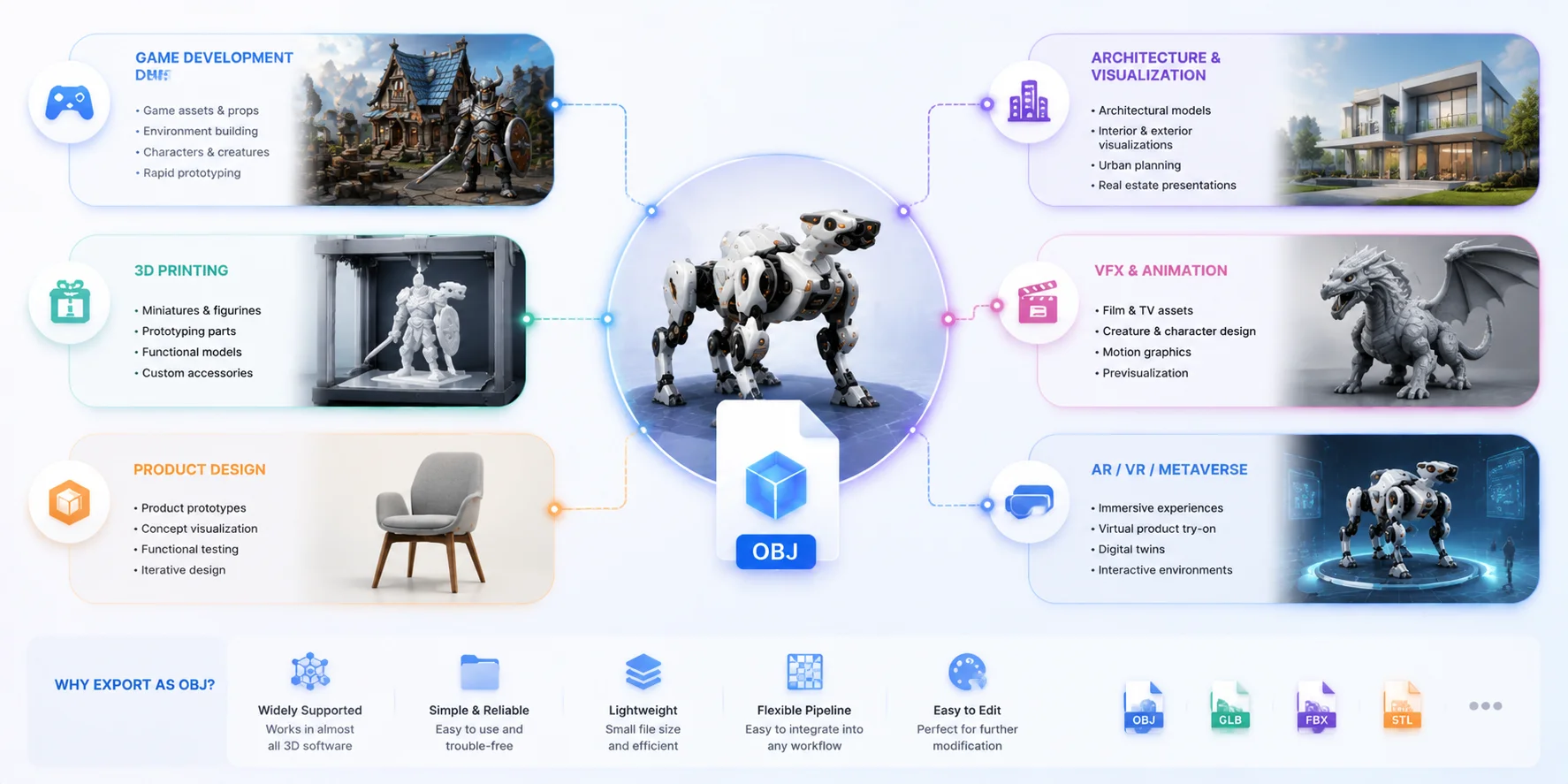 best ai obj generator product visualization obj for rendering