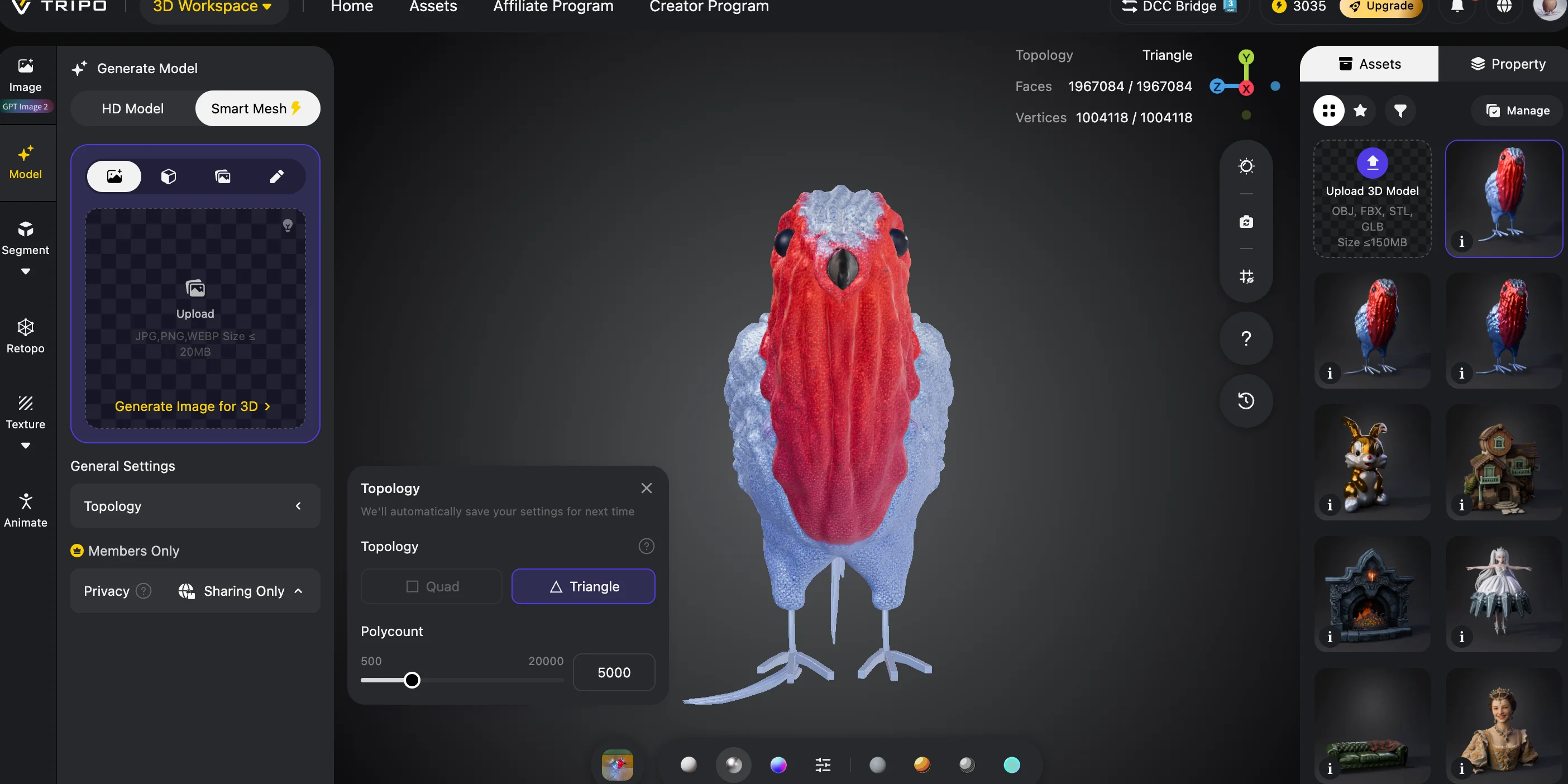 best ai obj generator step 3 select mesh quality