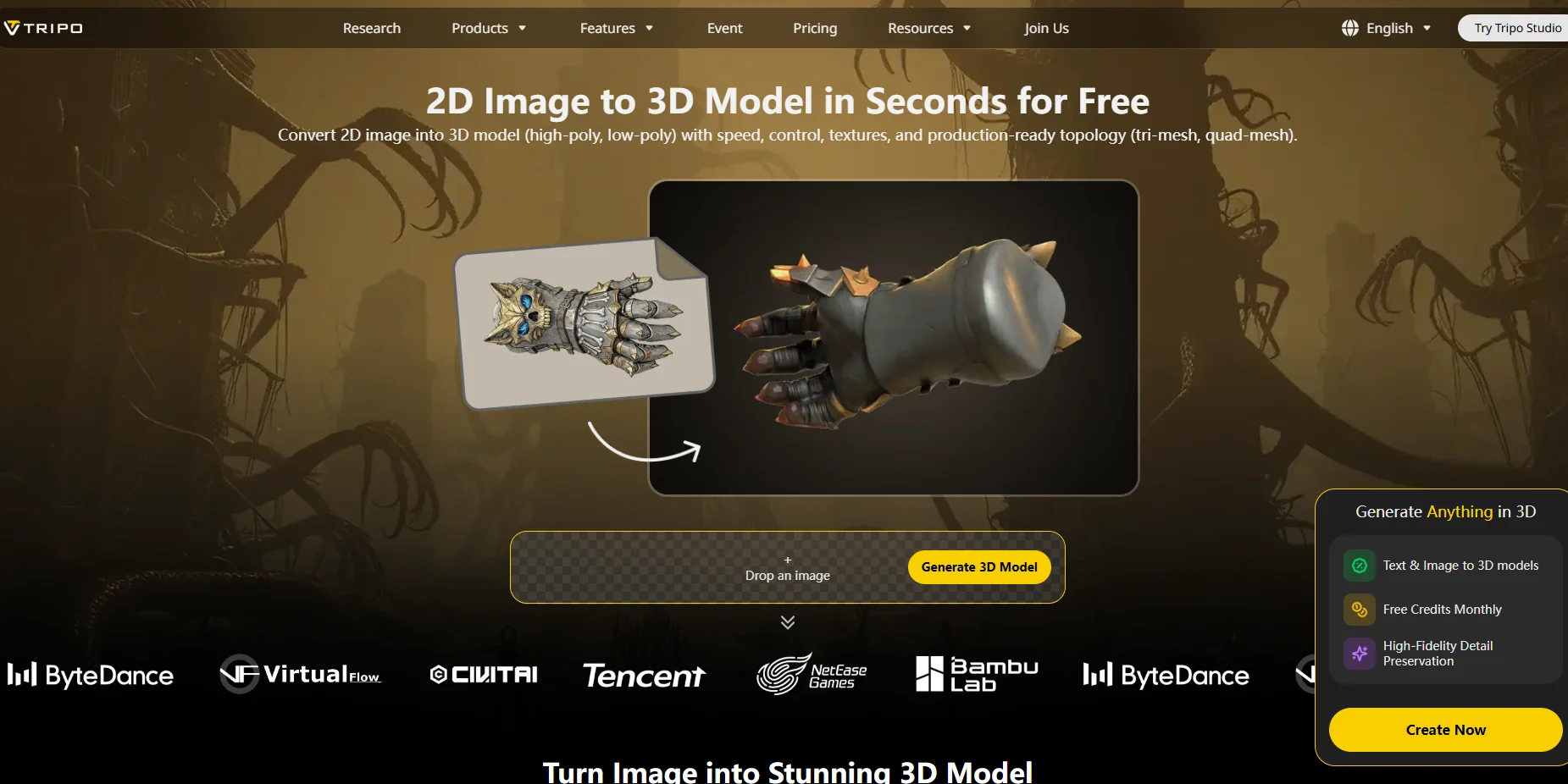 tripo image to 3d example