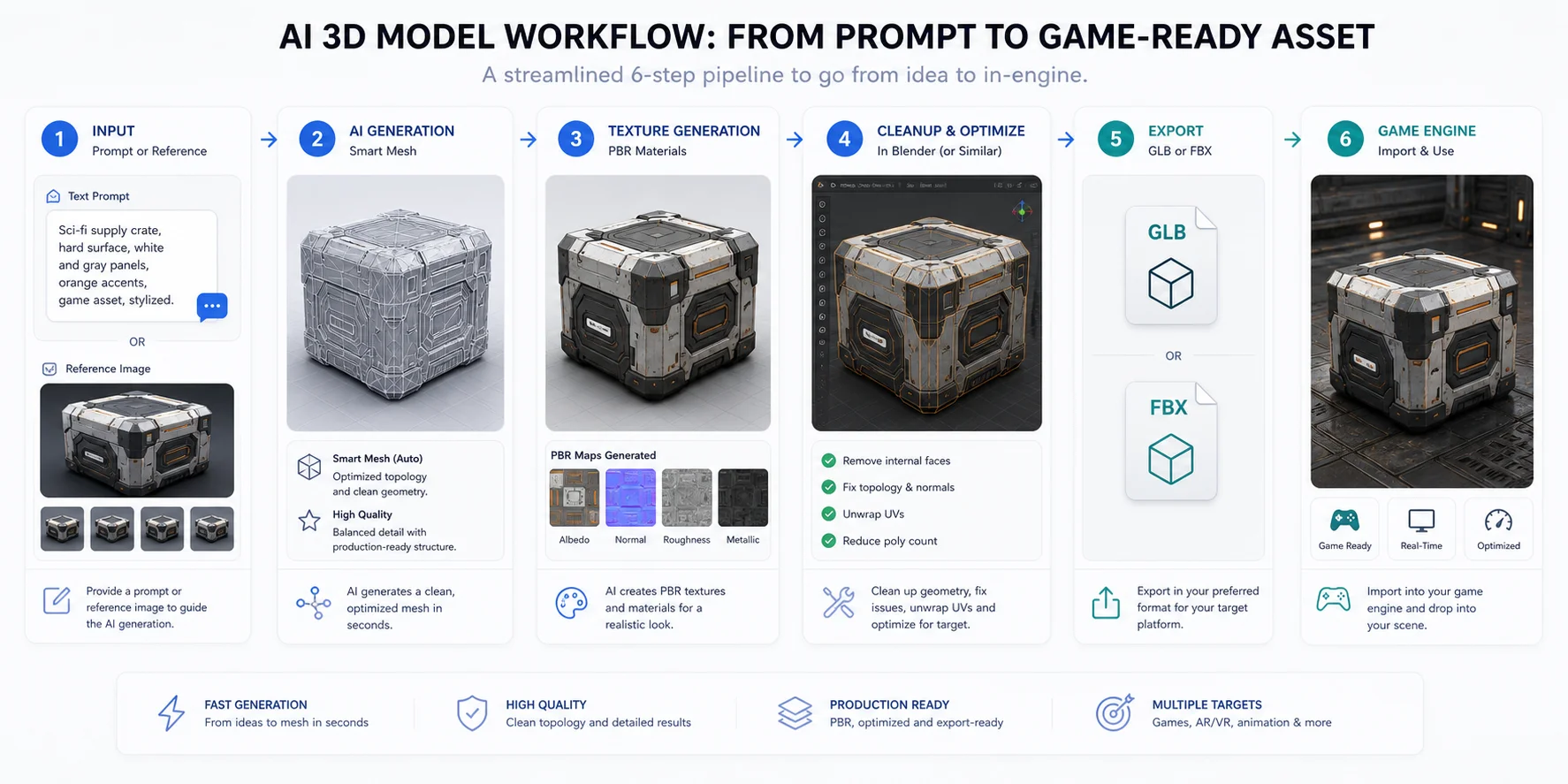 ai 3d model game ready workflow