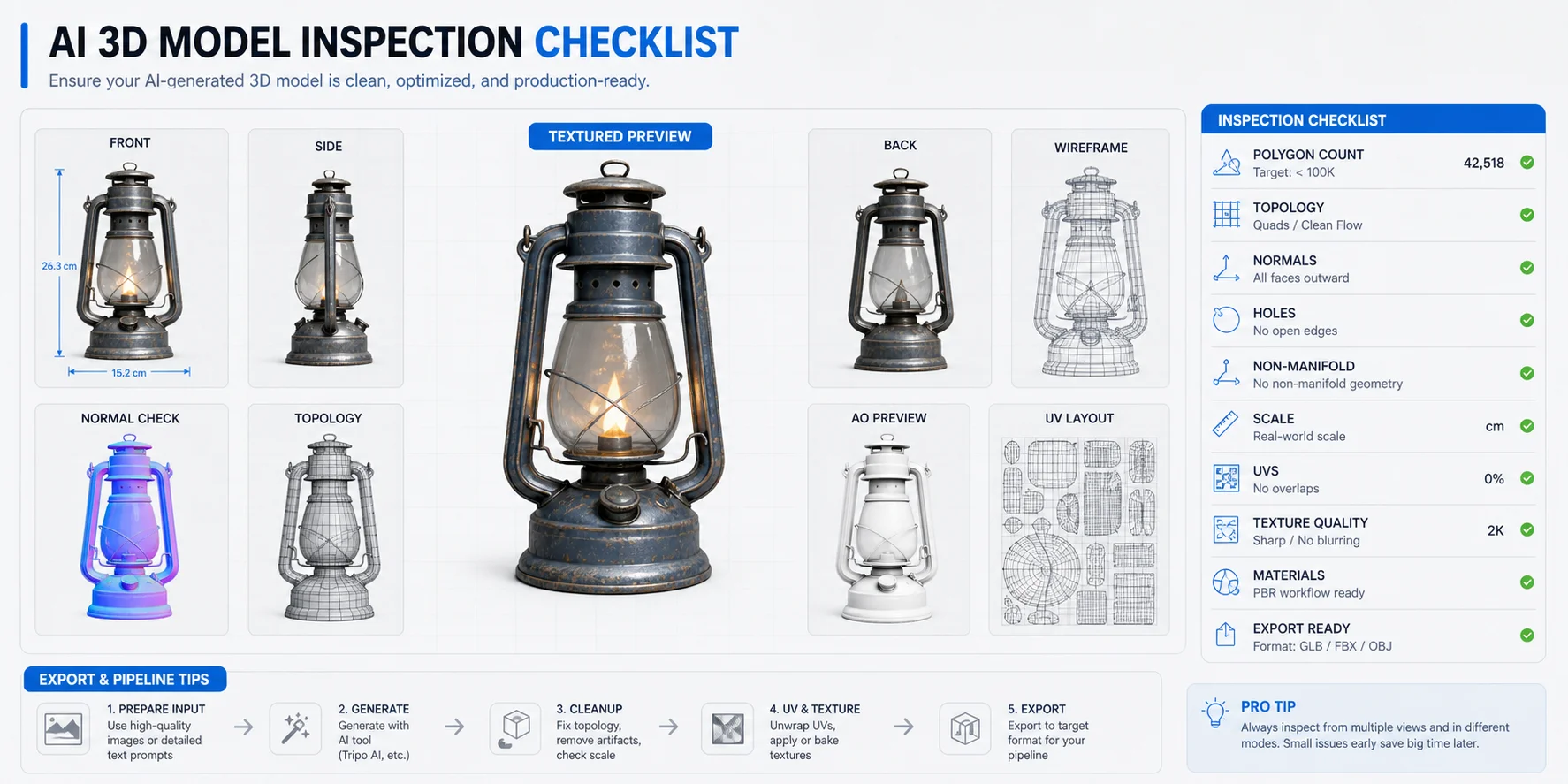 ai 3d model inspection checklist