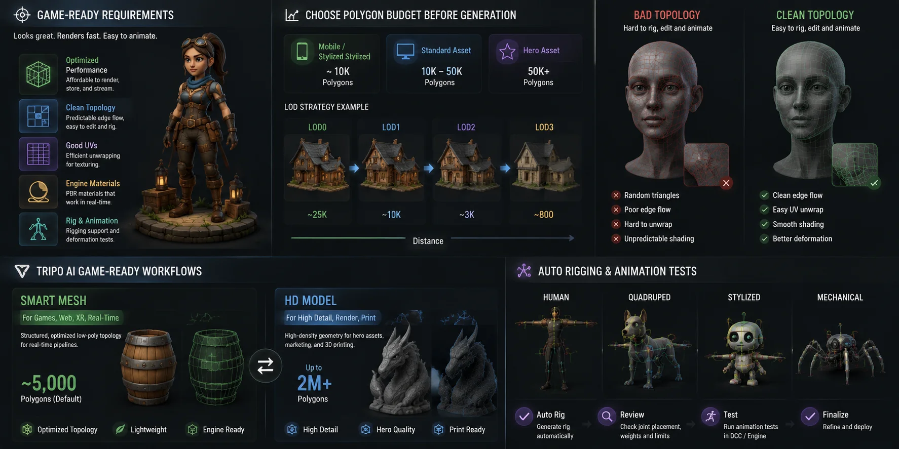 game ready requirements and tripo workflows