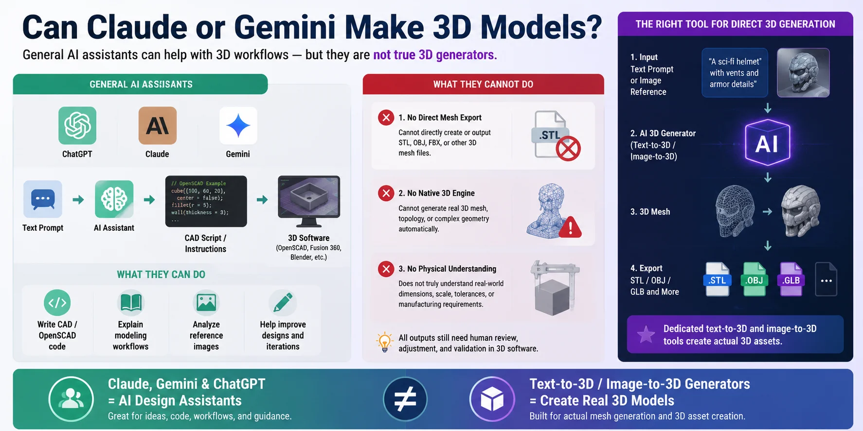 can chatgpt create a 3d model can claude or gemini make 3d models