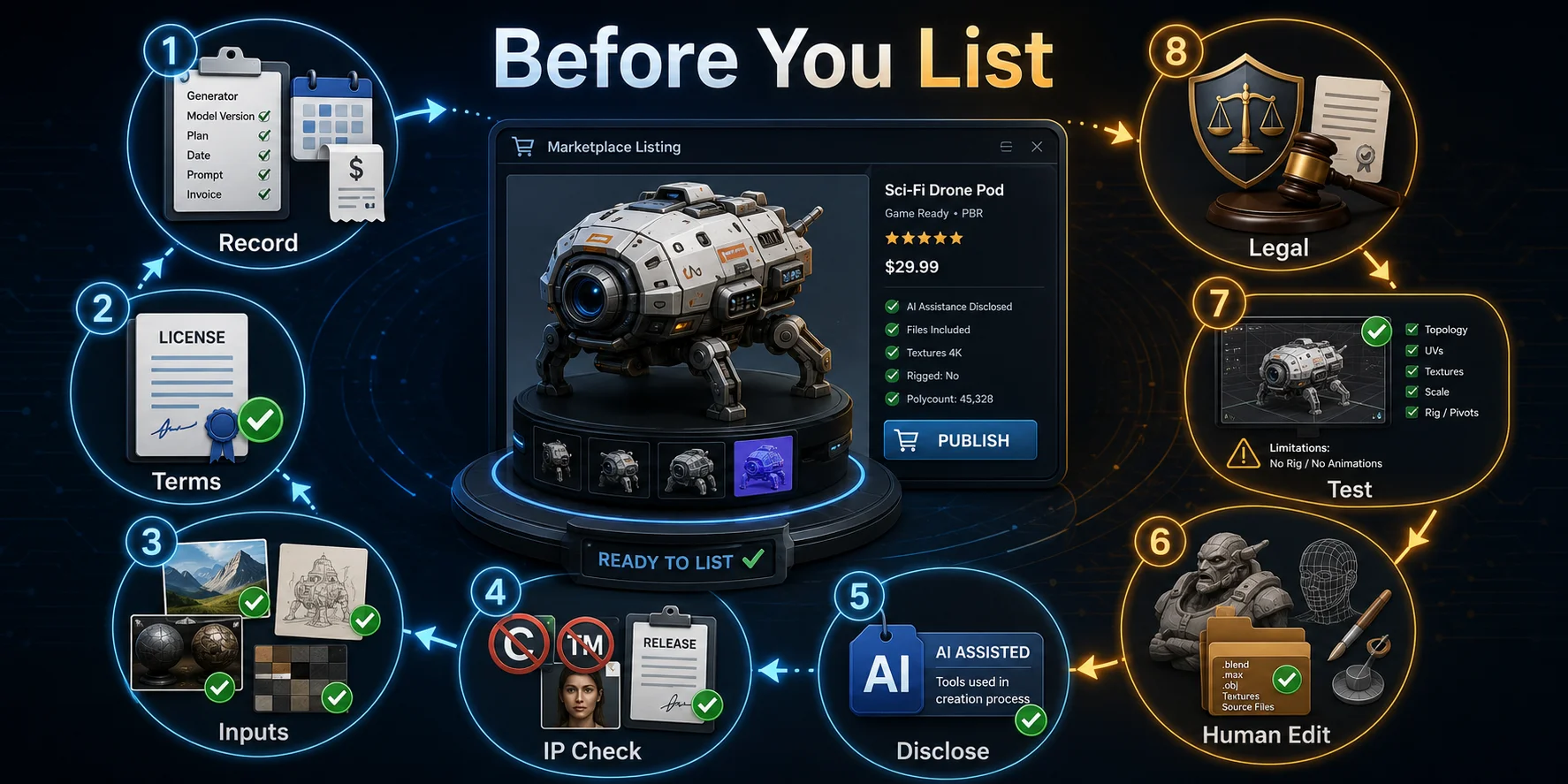 can you sell ai generated 3d models protecting yourself before you list