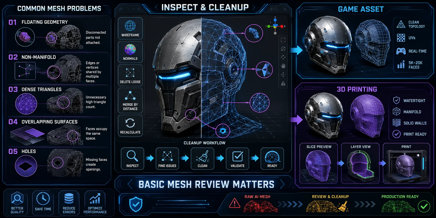 ai generated mesh inspection and cleanup workflow