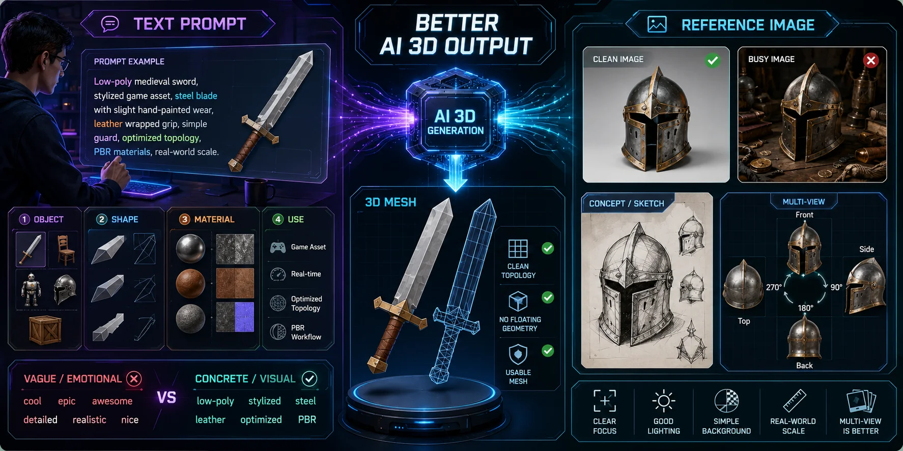 better ai 3d prompts and reference images