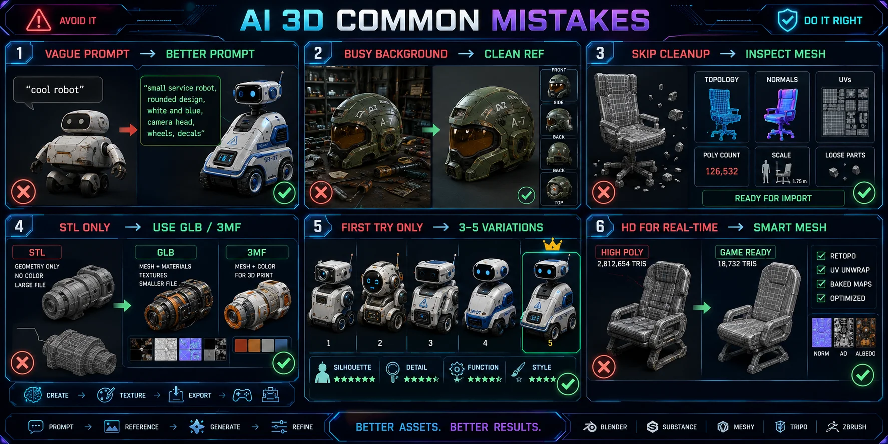 common ai 3d modeling mistakes and fixes