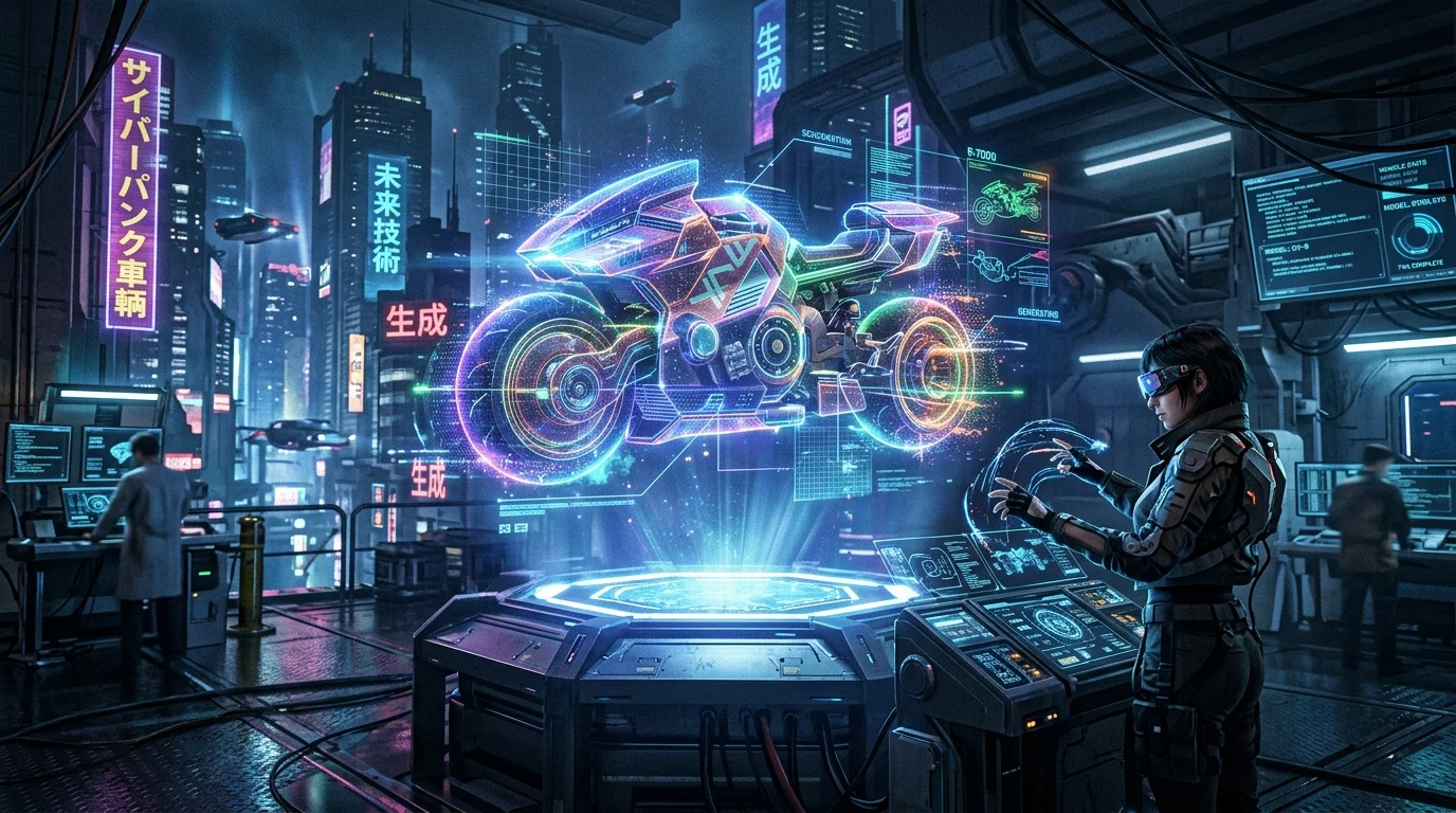 Tạo phương tiện Cyberpunk 3D Holographic