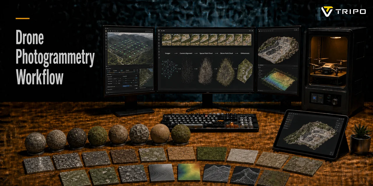 Visual Workflow Process Map Drone Photogrammetry Workflow: Flight to Finished 3D Mesh