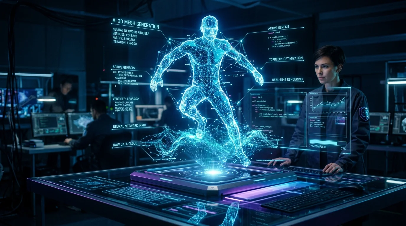 KI-3D-Mesh-Generierungs-Hologramm