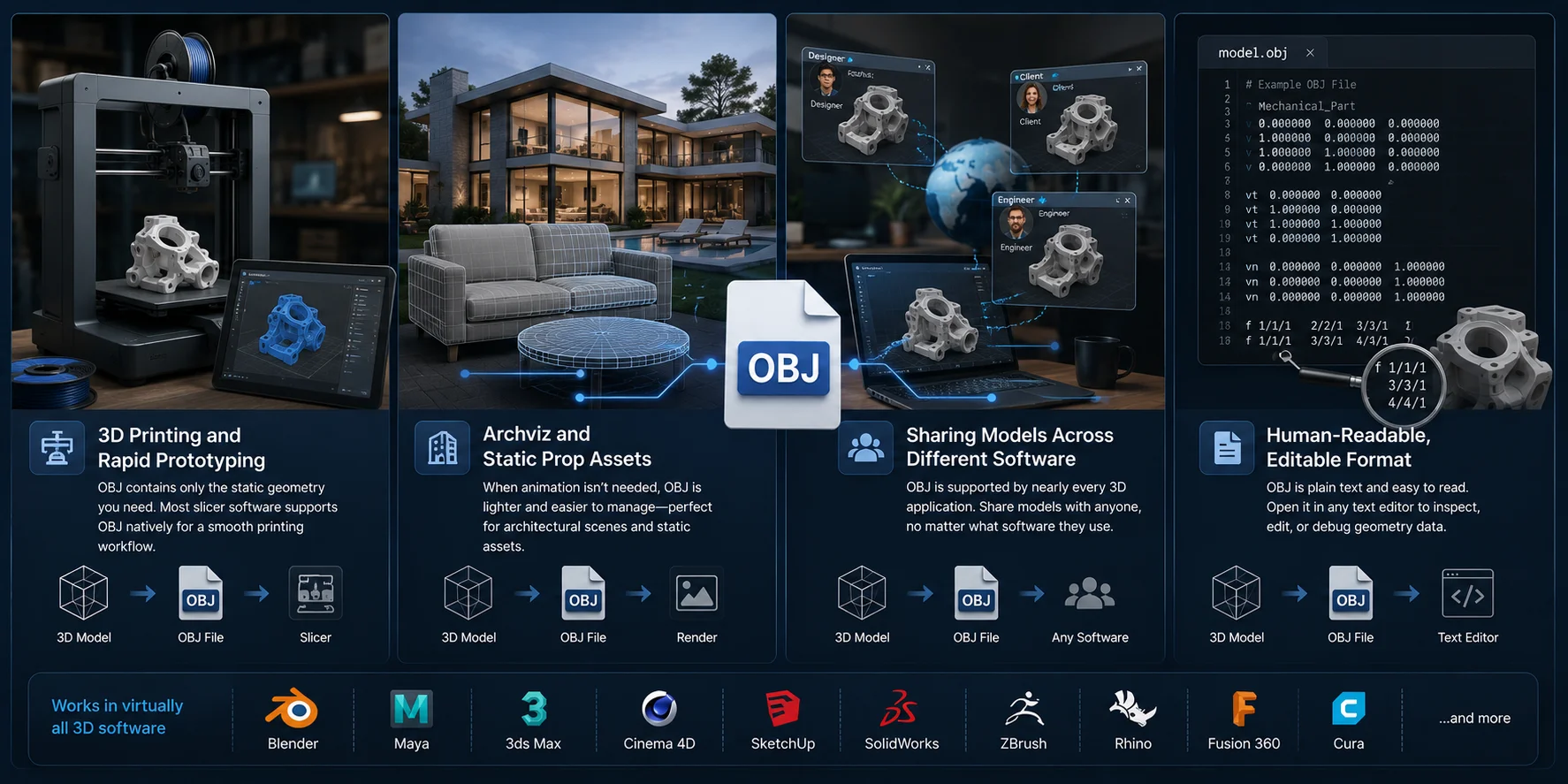 fbx vs obj when you need a human readable format