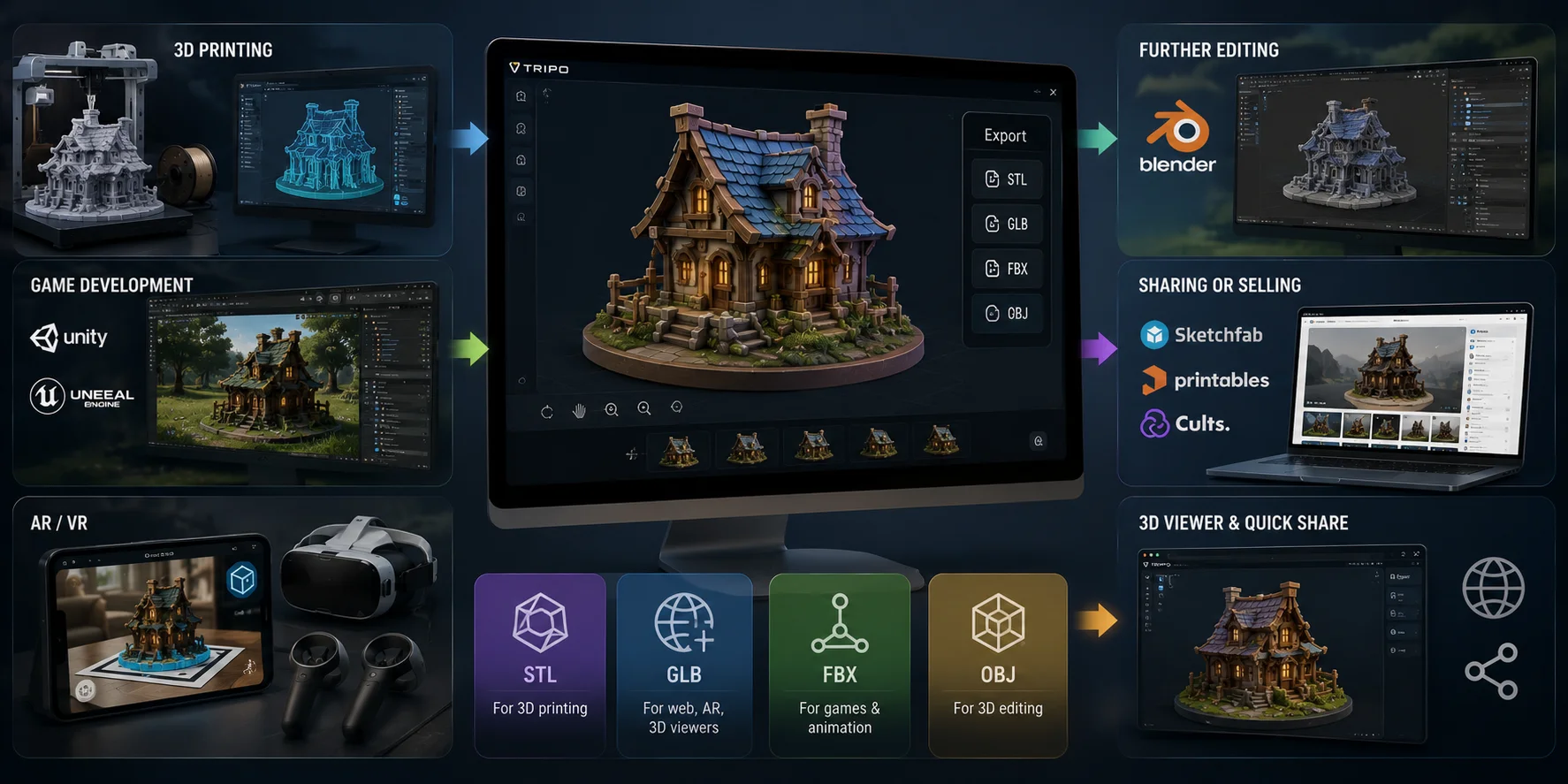 3d model export formats and use cases