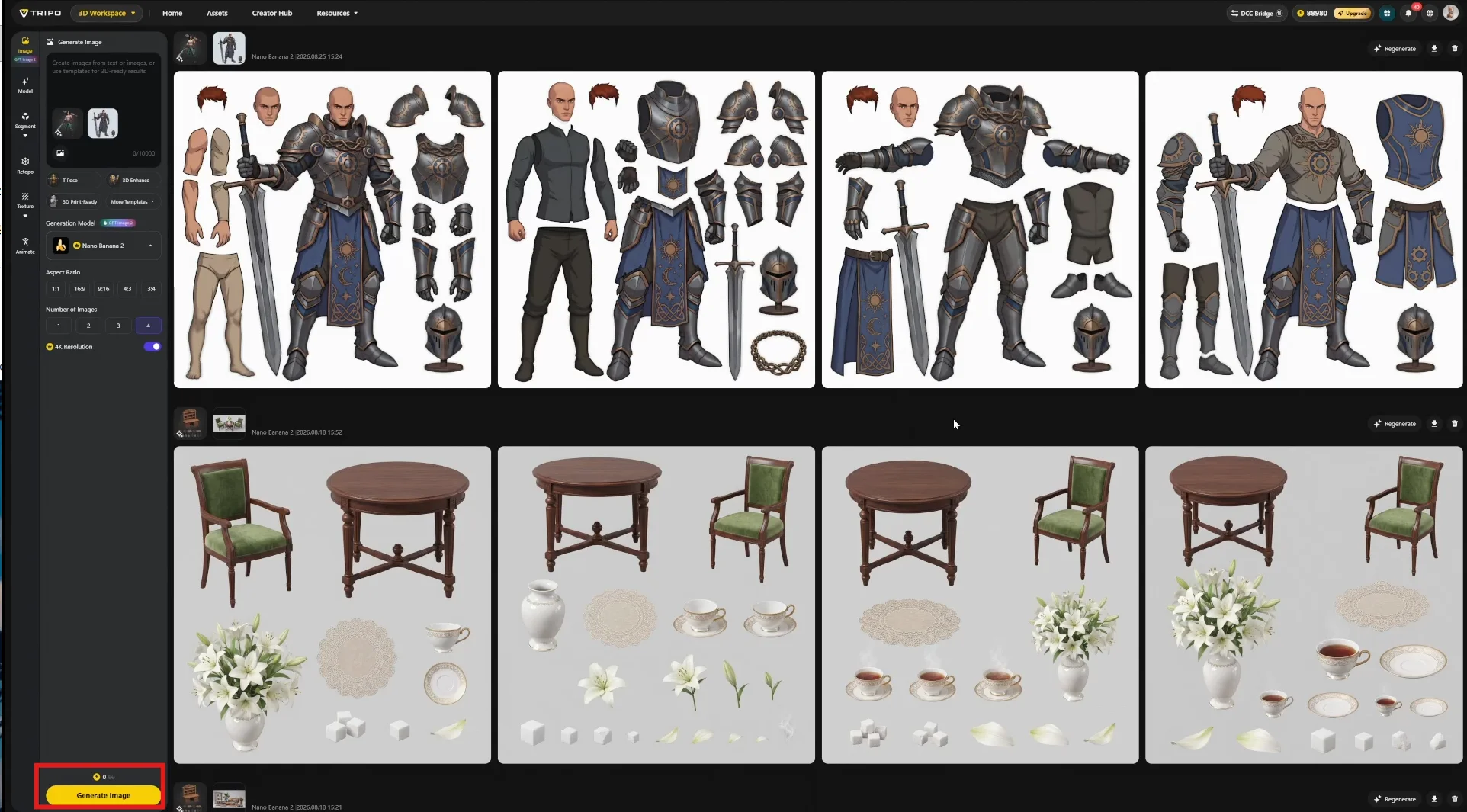 10 a tripo character extraction result showing separated clothing weapons and other character component