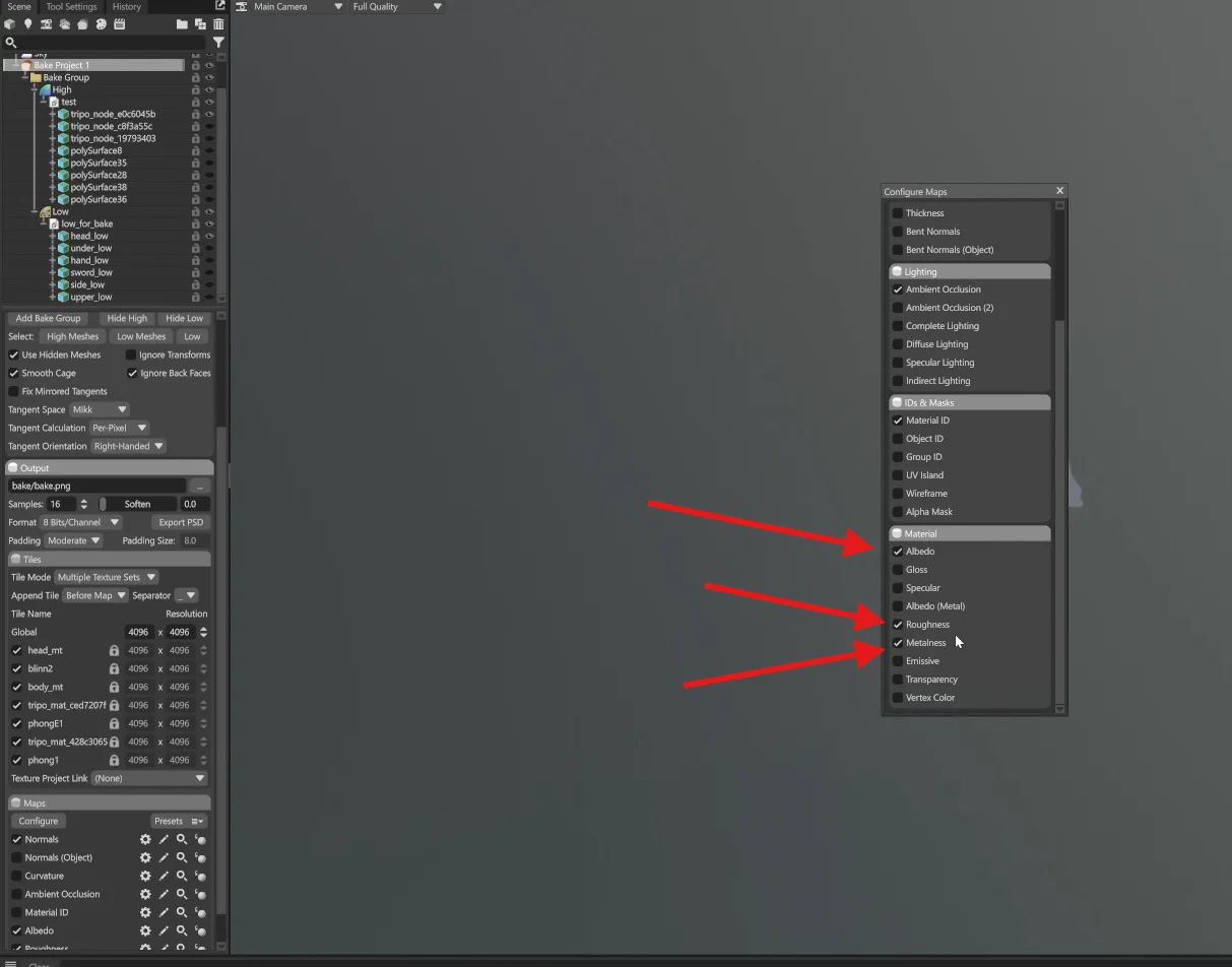 45 a baking interface showing normal tangent and displacement options for texture transfer and baking