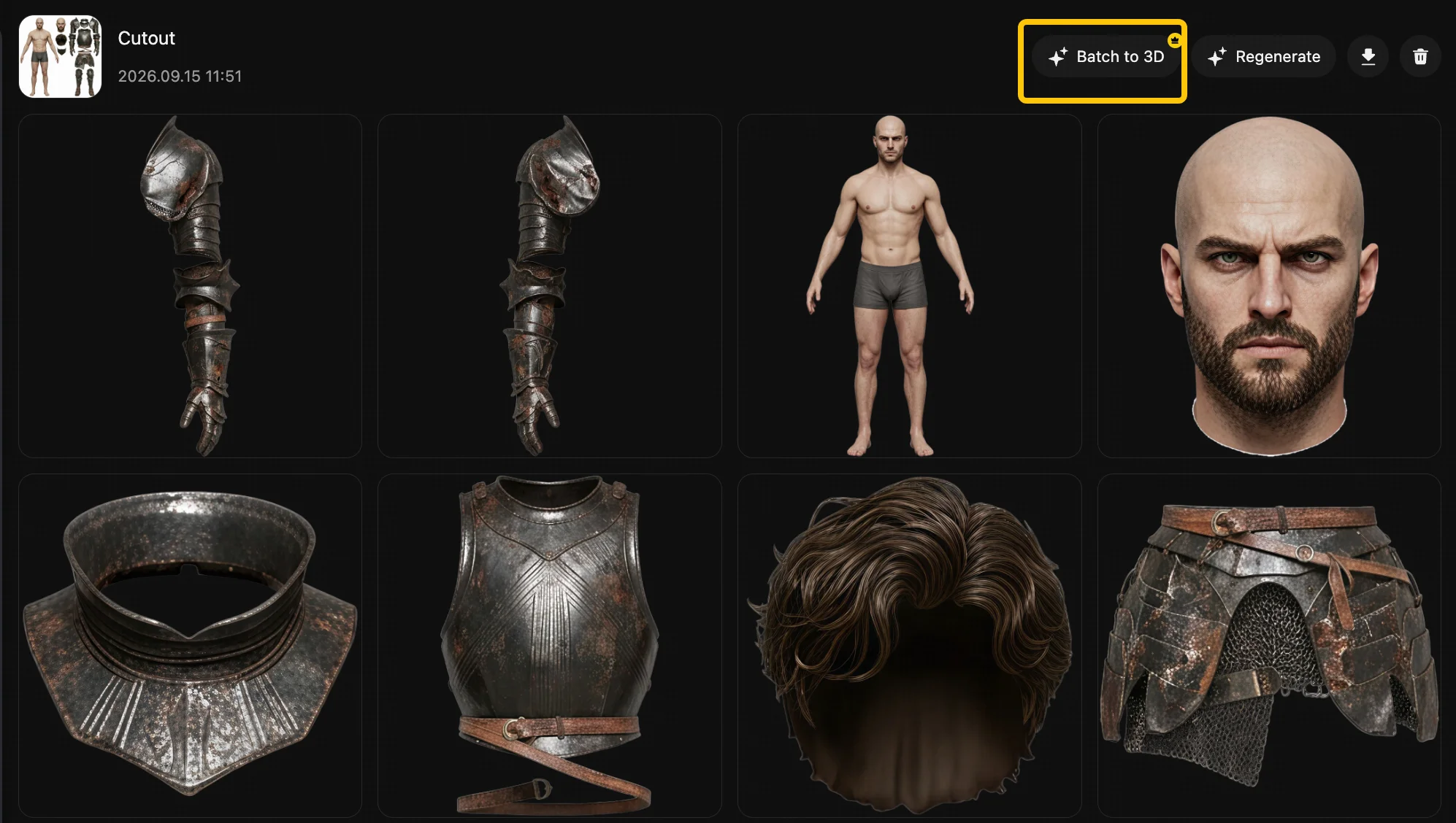 tripo cutout assets batch to 3d