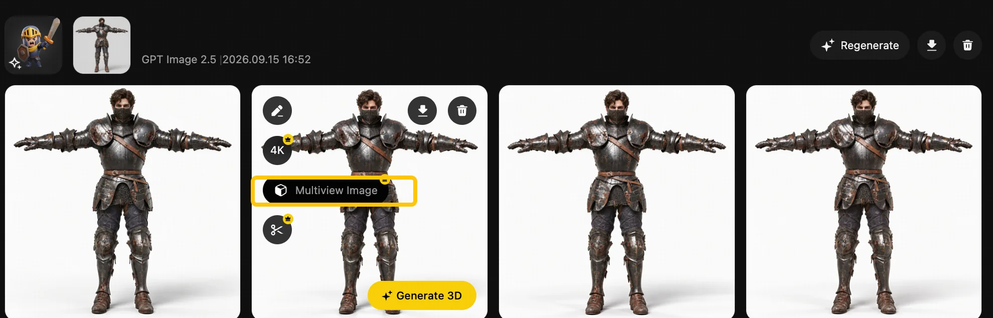 tripo generate multi view images