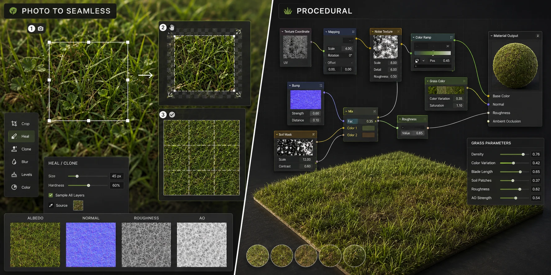 grass texture path 1 photo to seamless texture