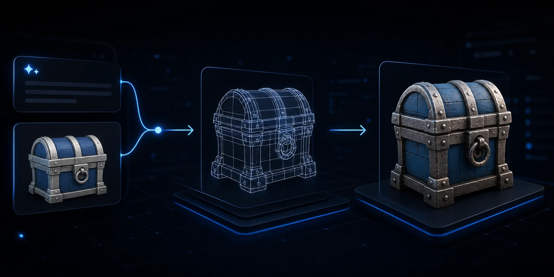 text and image to 3d treasure chest workflow