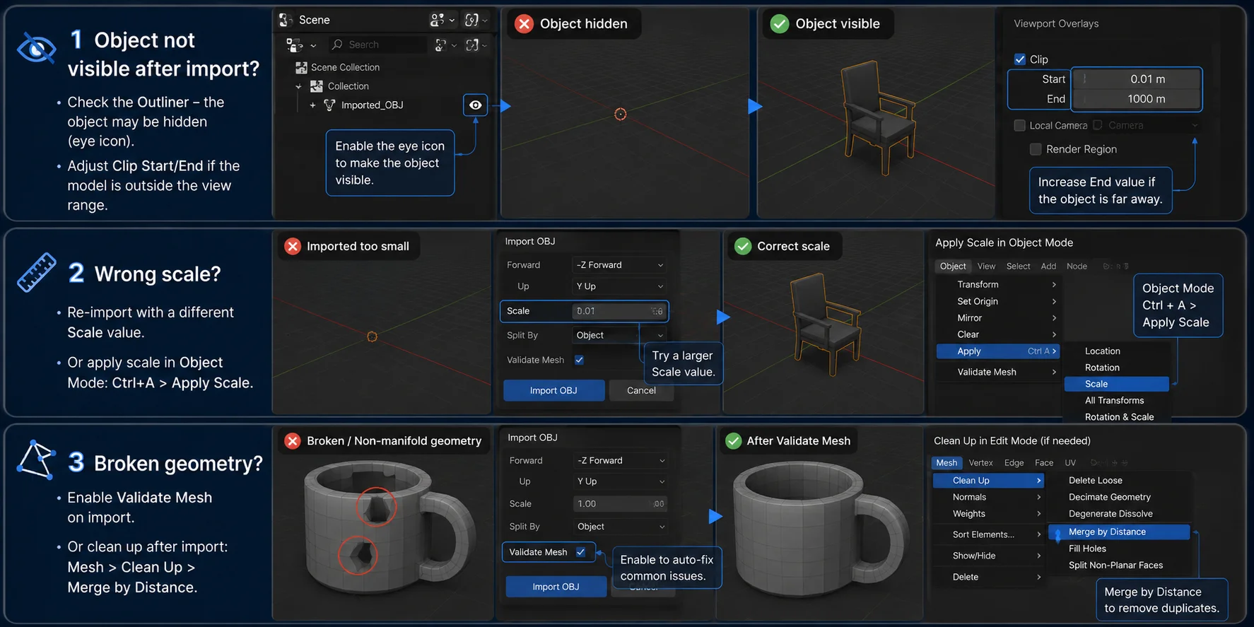 how to add an obj file in blender troubleshooting common import issues