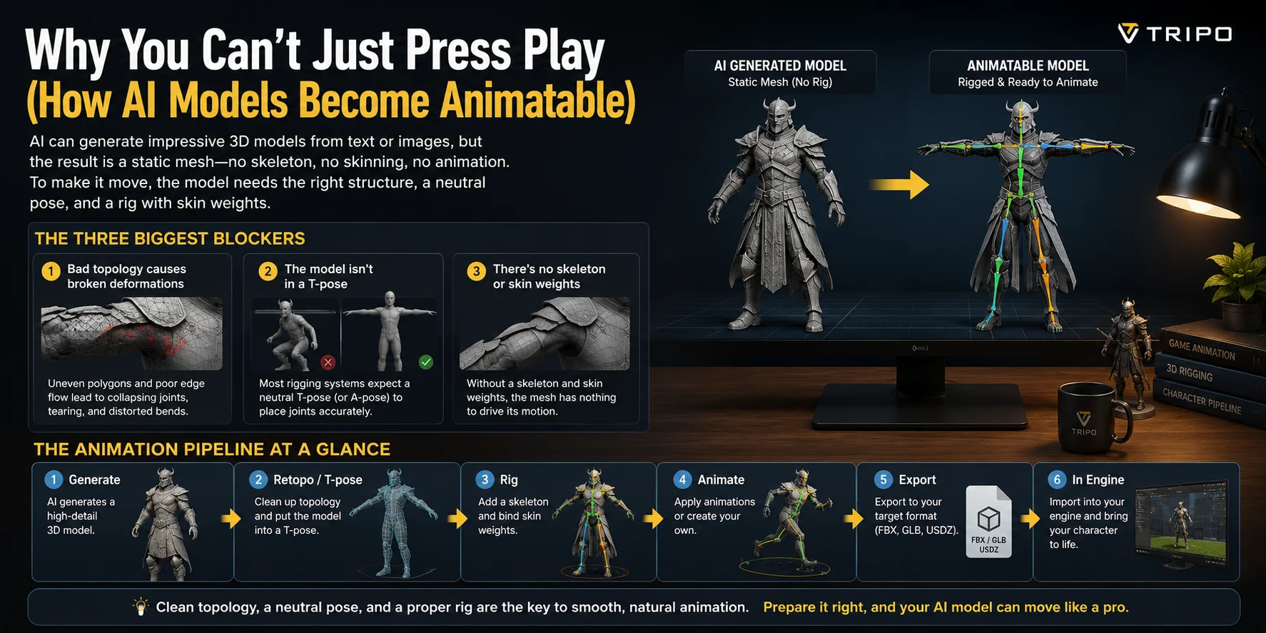 ai model rigging and animation pipeline