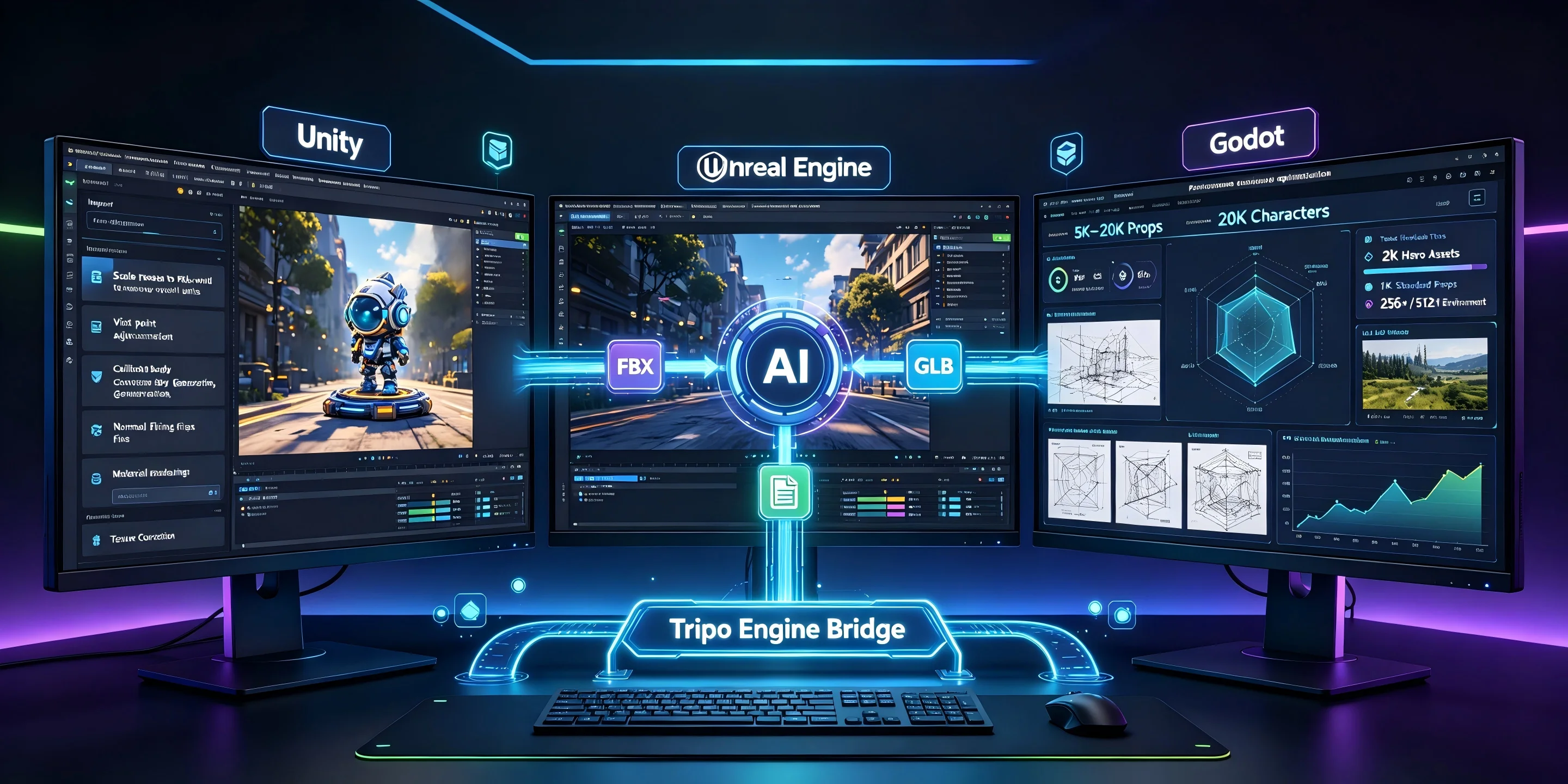 tripo-engine-bridge-unity-unreal-godot