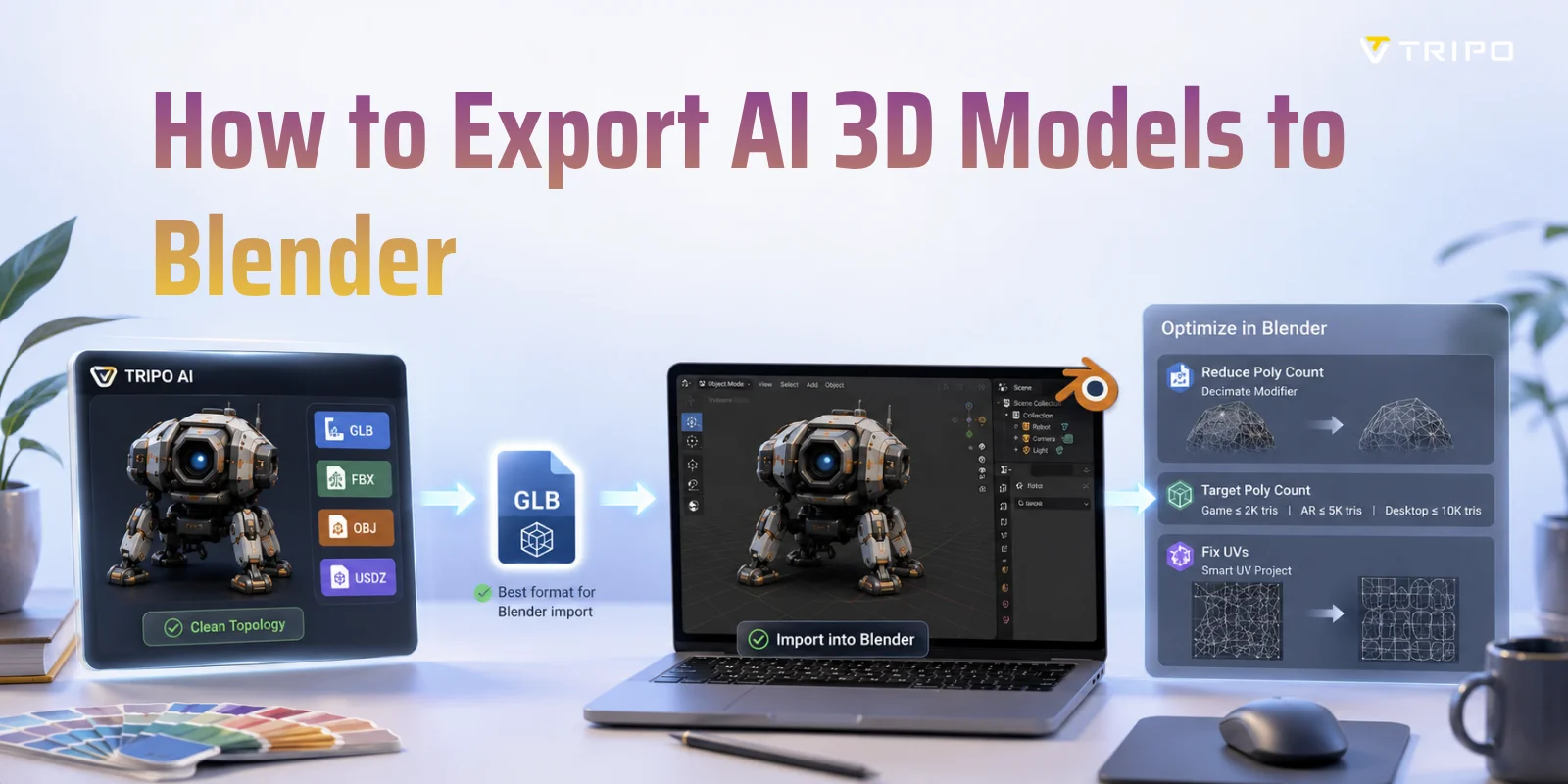 how to export ai 3d models to blender tdk