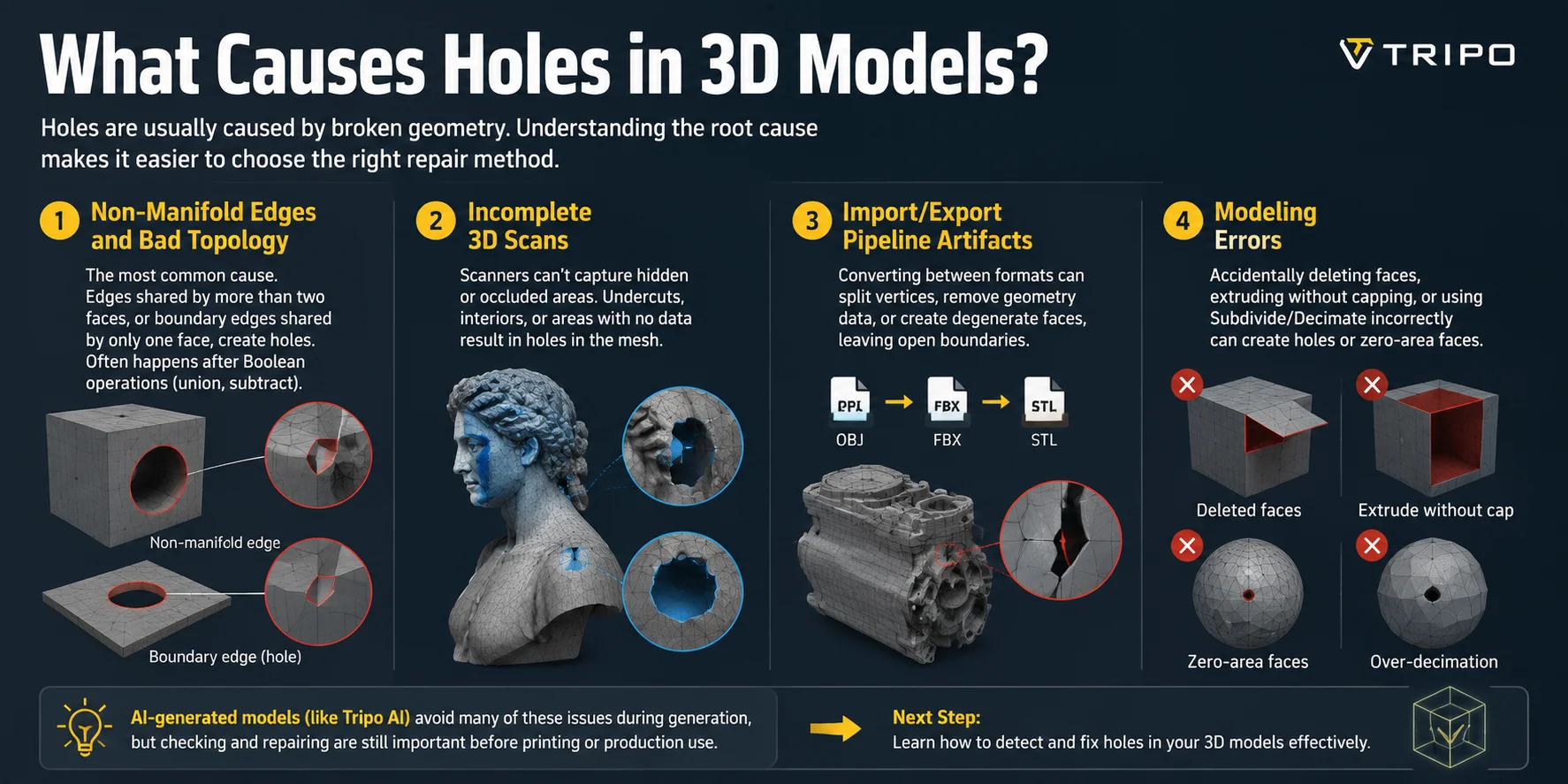 how to fix holes in 3d model 4 modeling errors