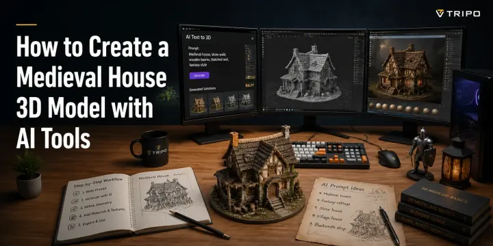 how to make medieval house 3d model cover