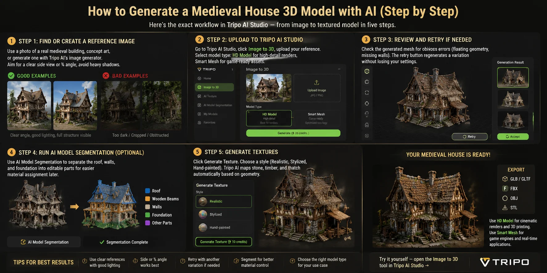 how to make medieval house 3d model step 5 generate textures