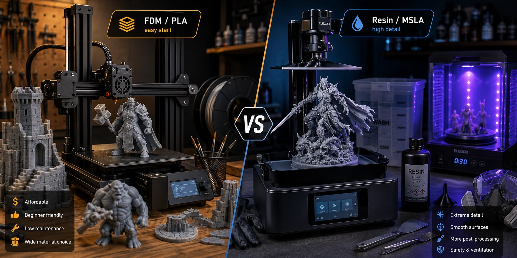 how to print miniatures fdm vs resin which printer is right for miniatures