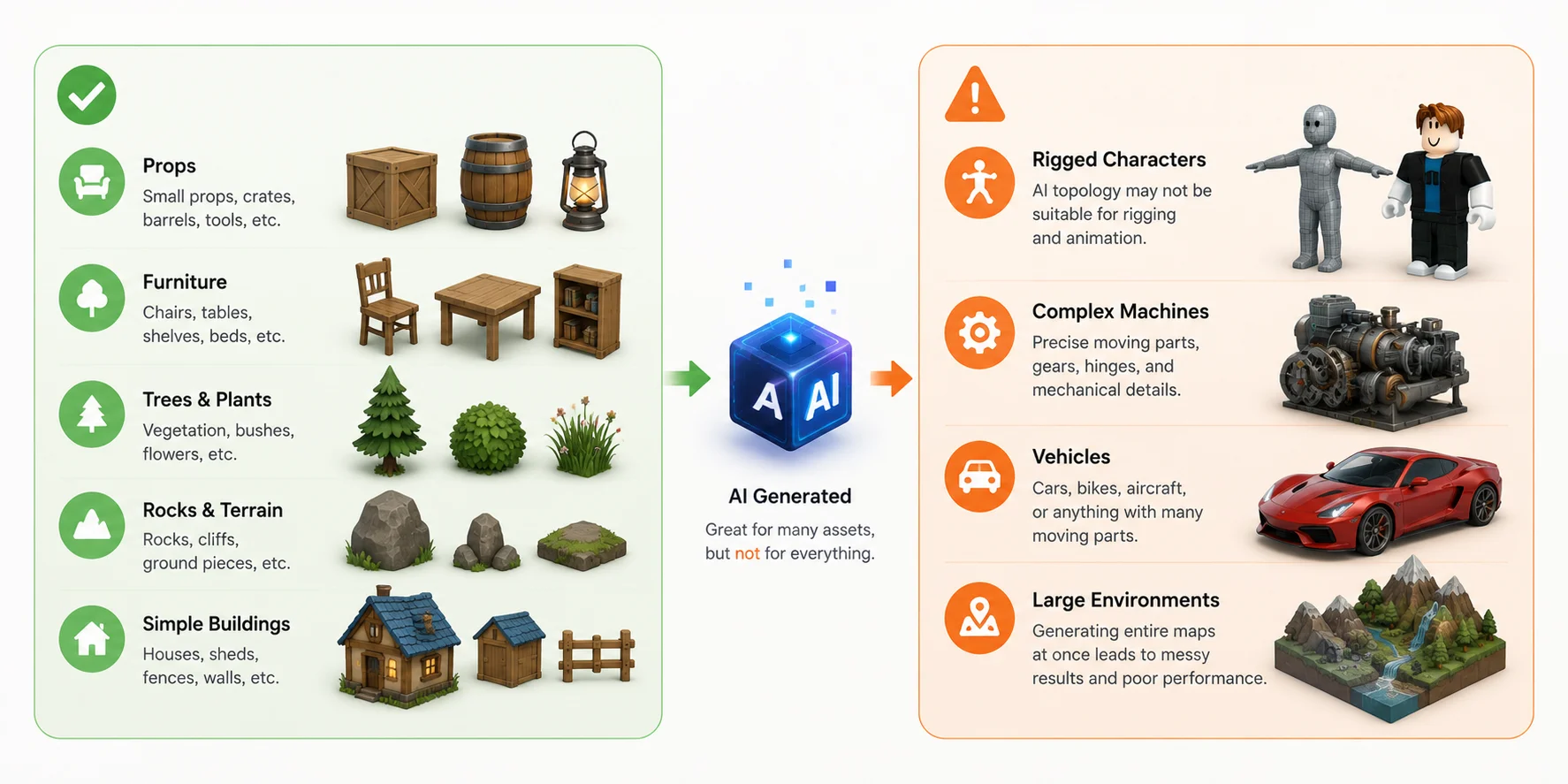 best uses and limitations of ai 3d models for roblox