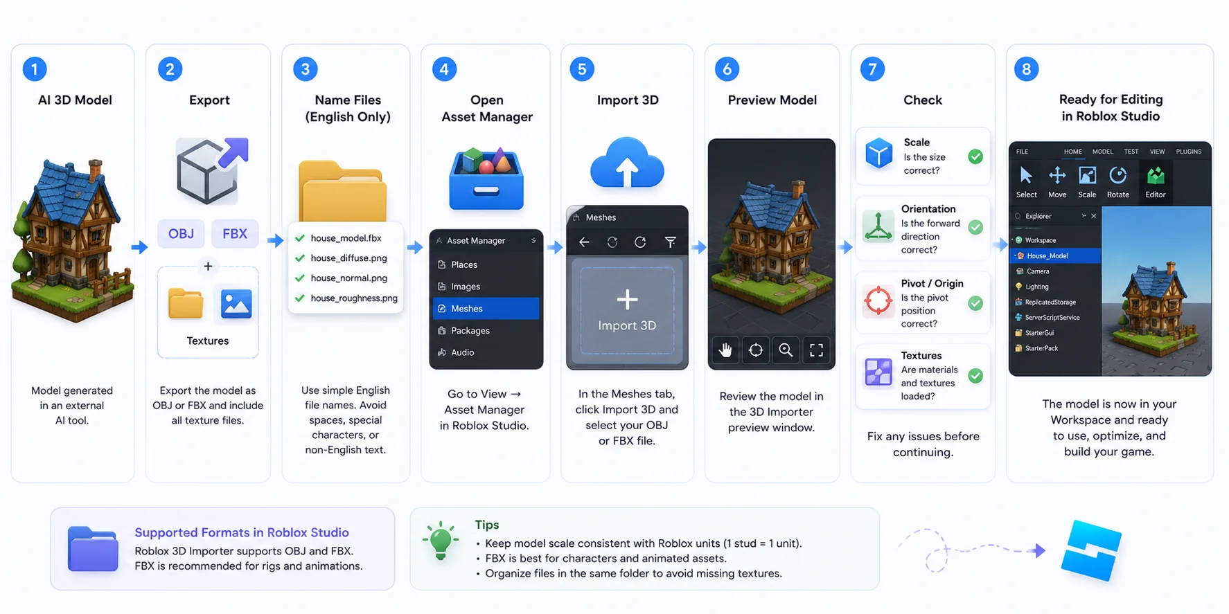 export and import workflow for roblox studio