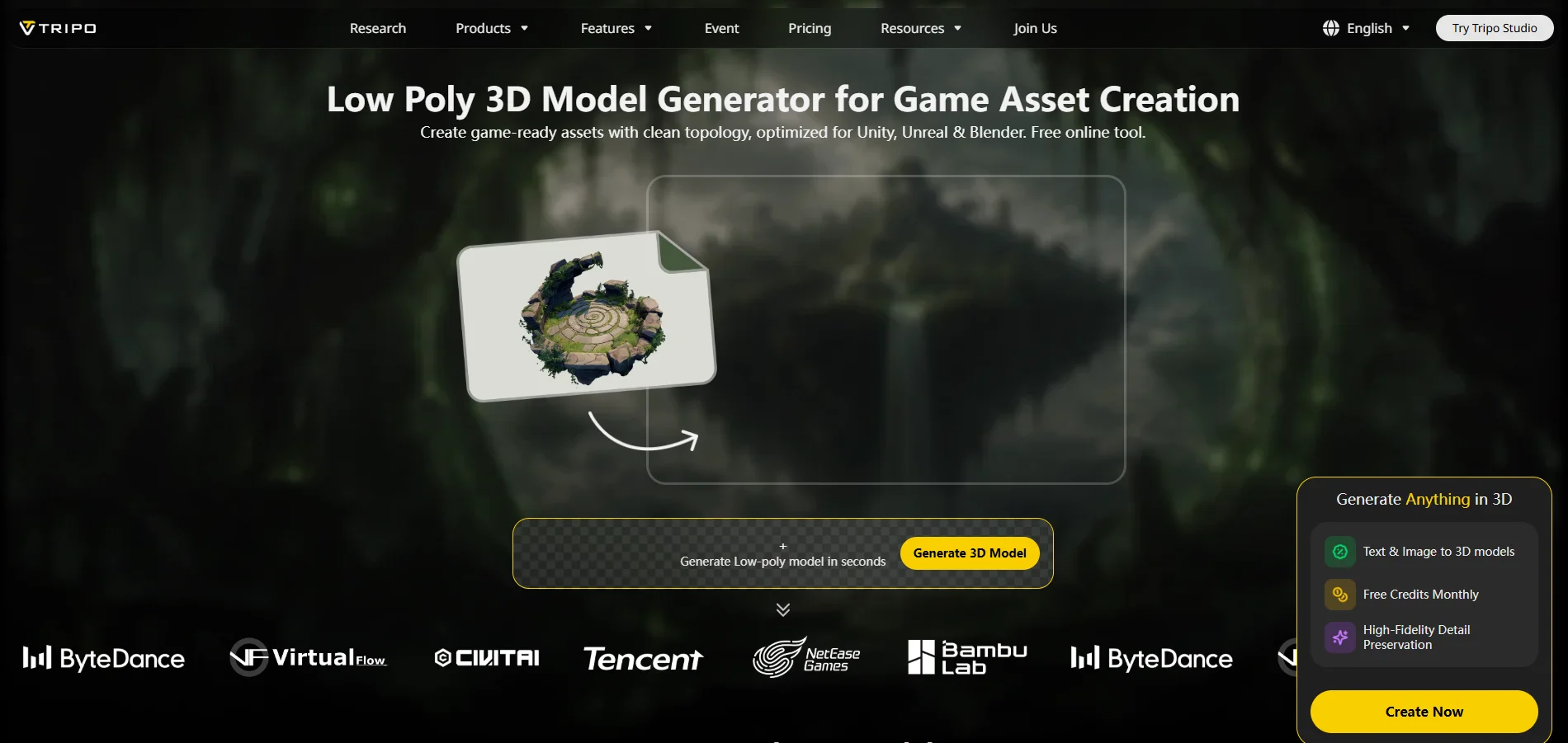 low poly ai 3d model generation for roblox
