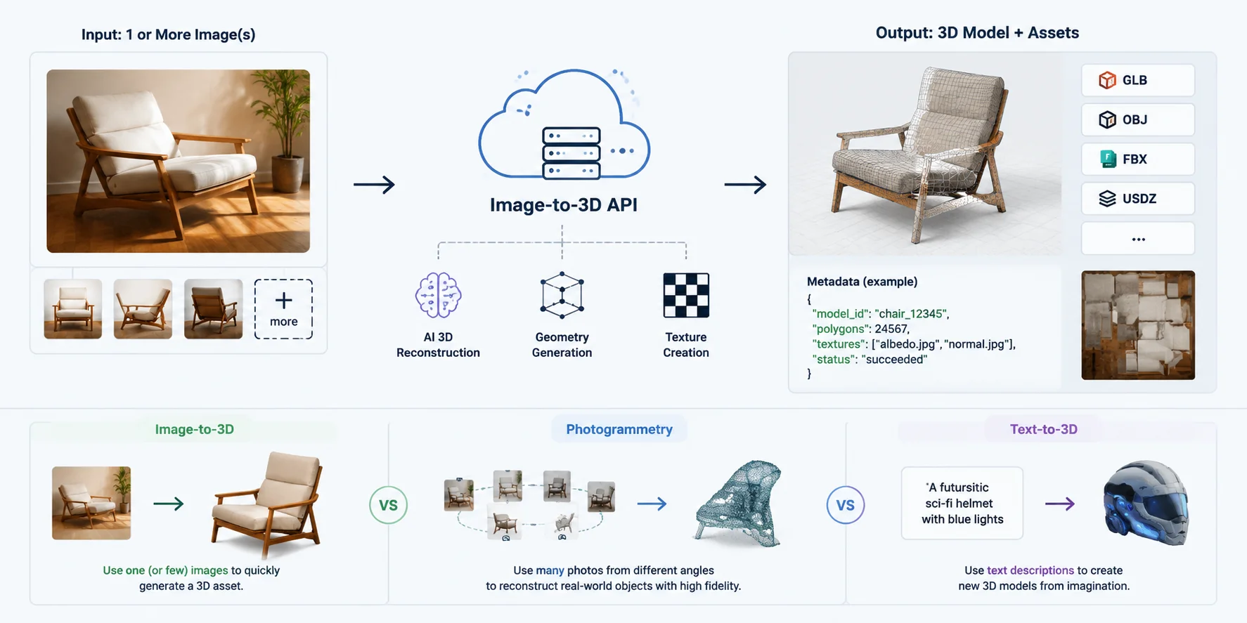 image to 3d api methods comparison