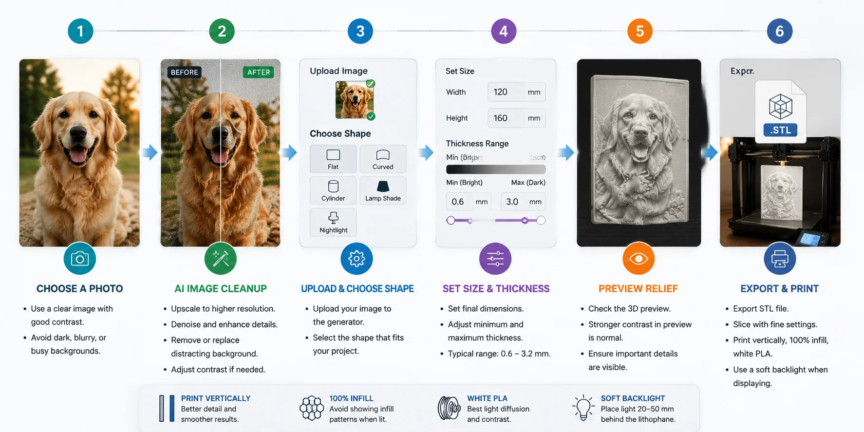 lithophane generator ai export stl and slice it 4