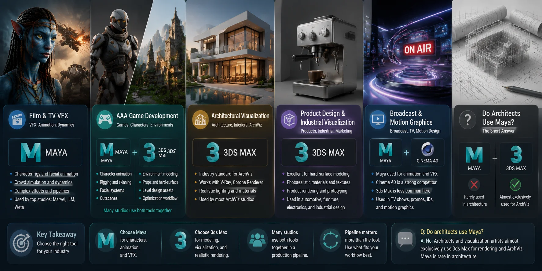 maya vs 3ds max industry use cases which pros choose which