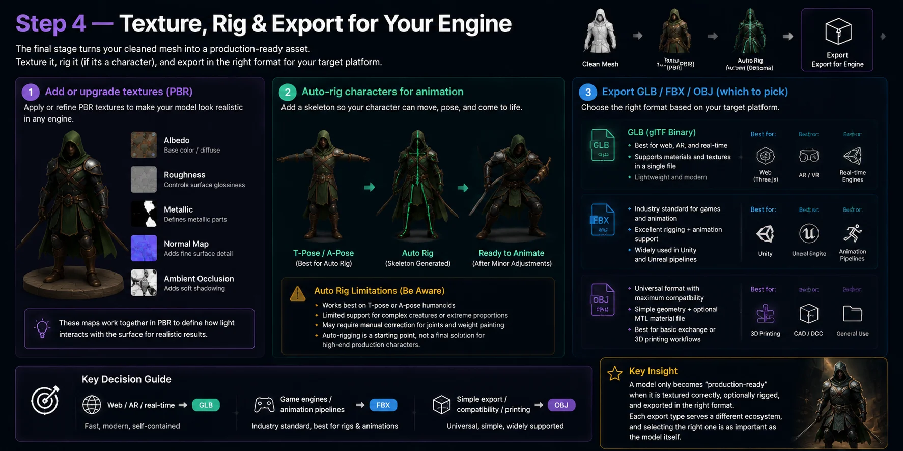 3d texturing rigging and export format guide