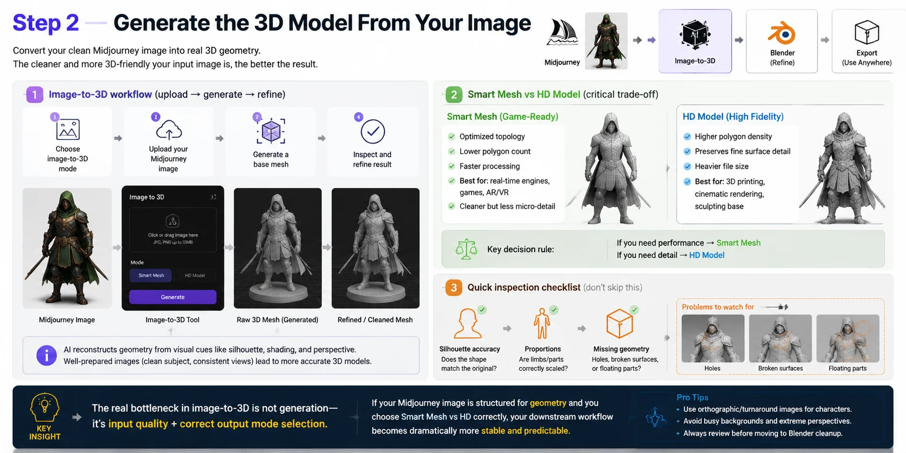 image to 3d generation and mesh inspection workflow