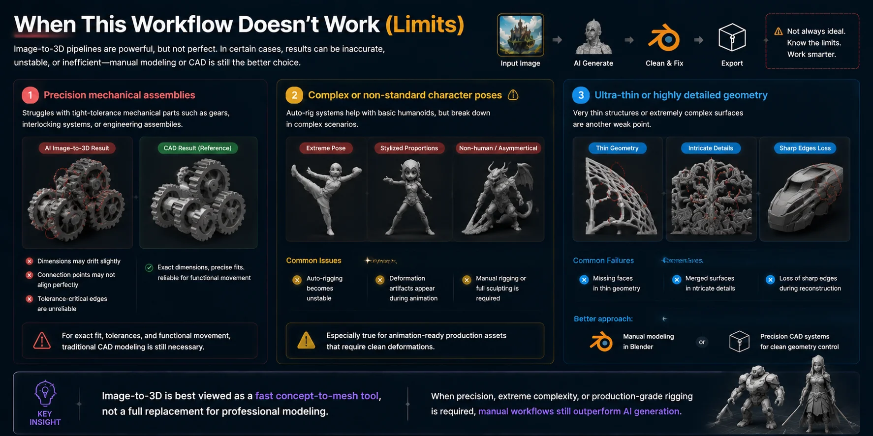 image to 3d workflow limitations and failure cases