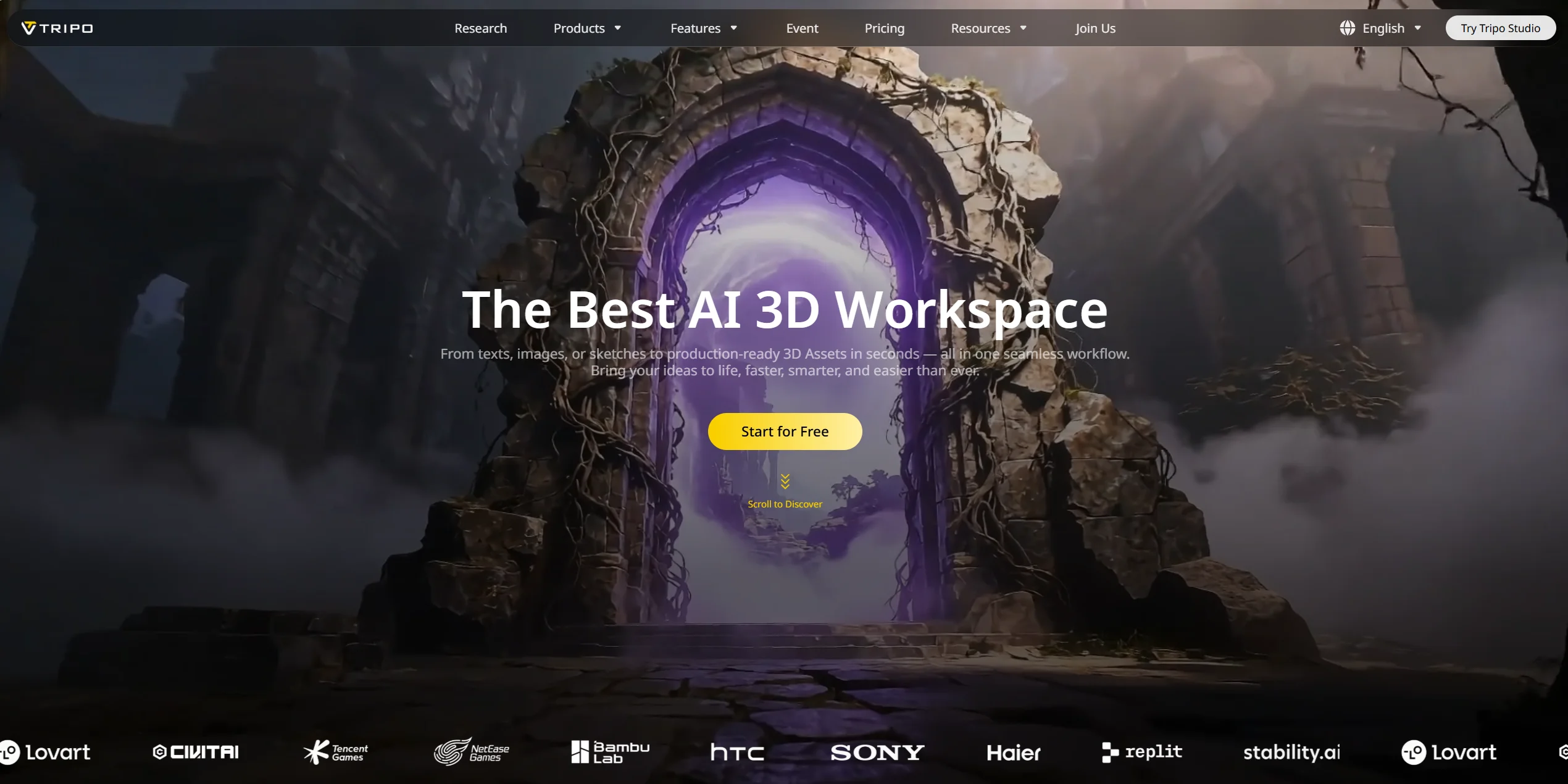 multi view to 3d step 1 go to tripo ai