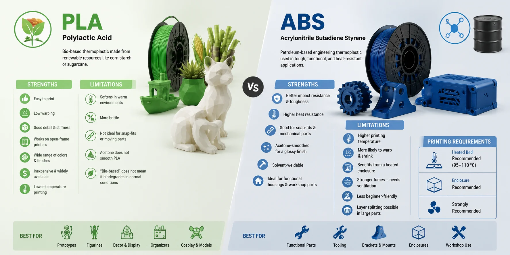 pla and abs filament basics