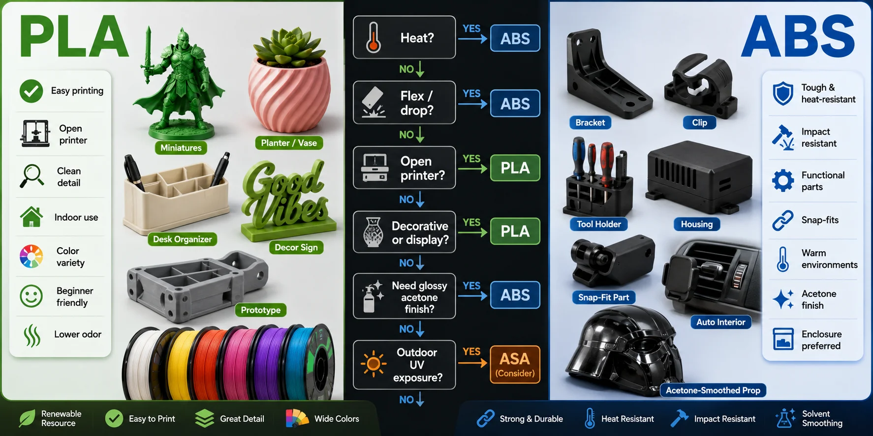 pla and abs material decision guide