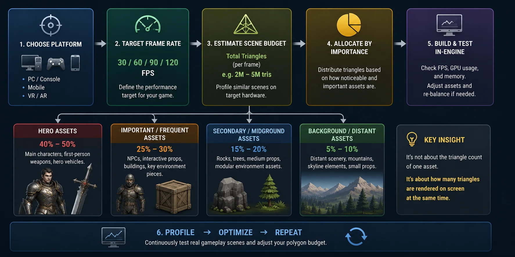 game scene polygon budget planning workflow