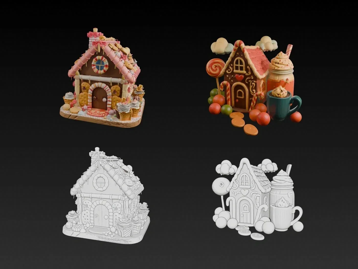 A concept moves from drawing to reconstructed mesh to textured asset in one workspace.