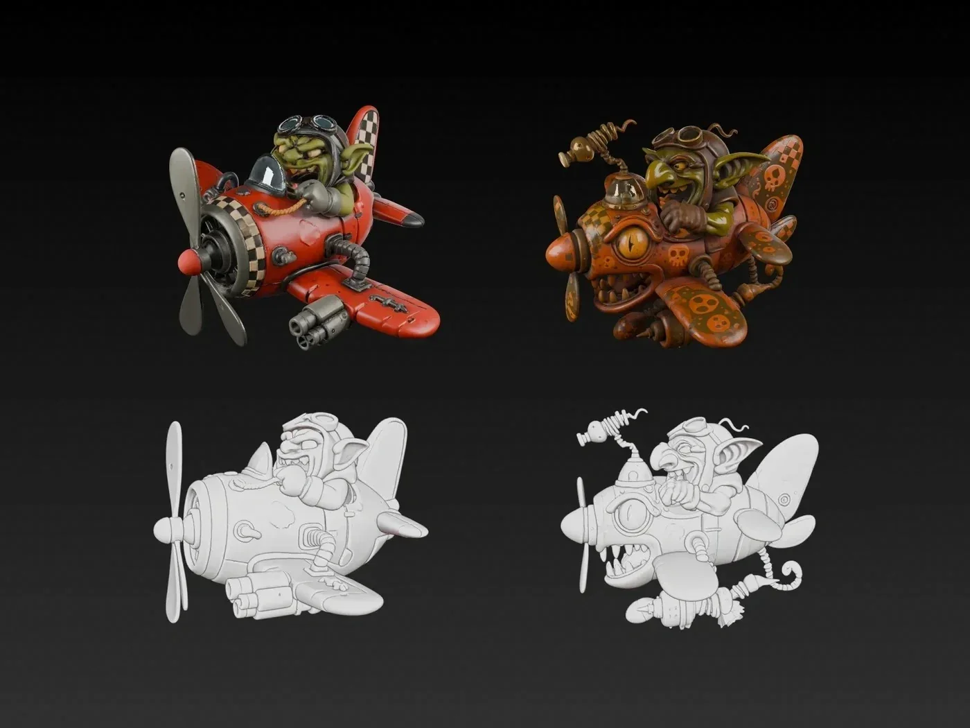 A concept sketch reconstructed into a 3D model without any physical scan.