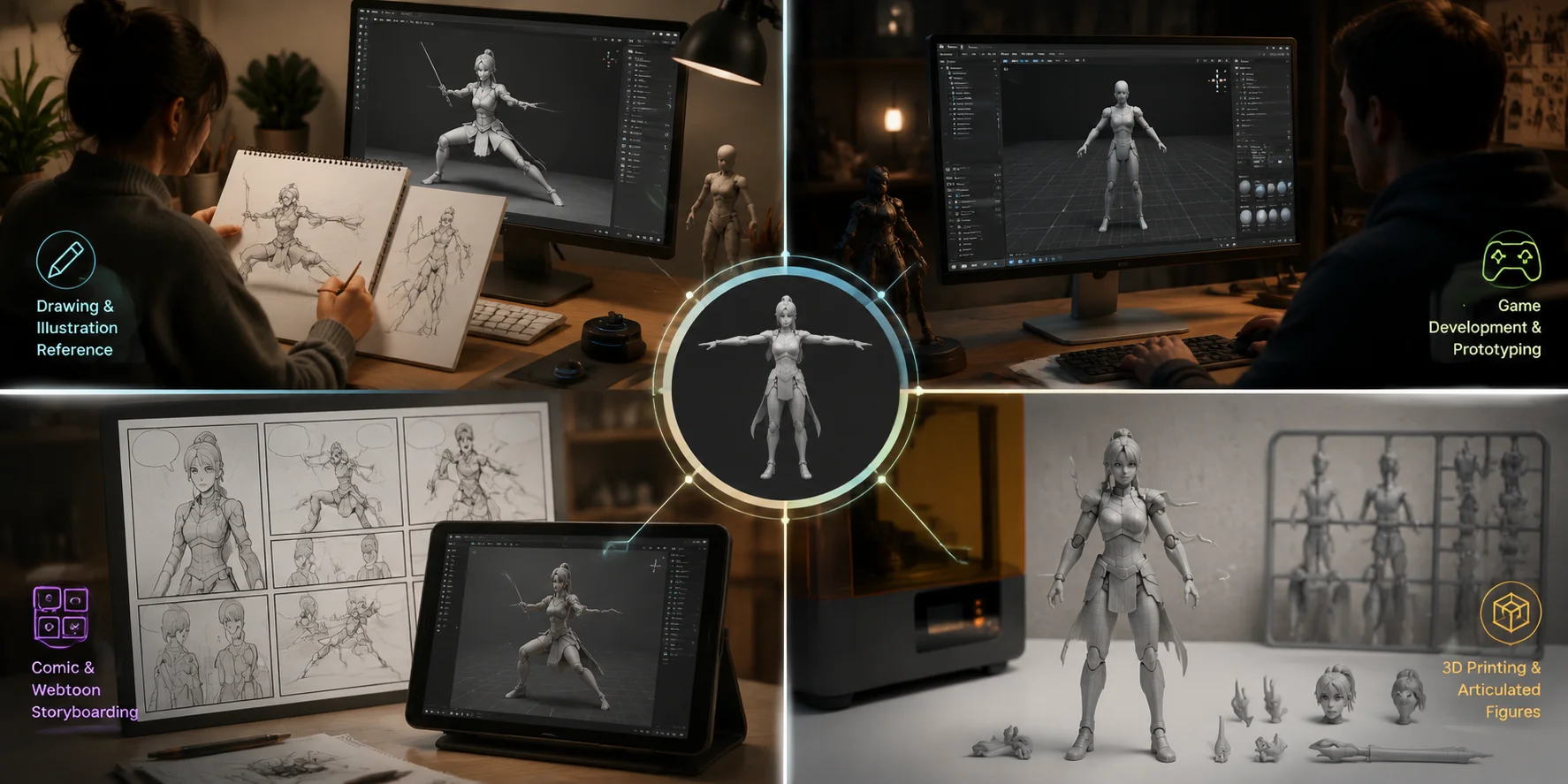 poseable 3d character common use cases for poseable 3d characters