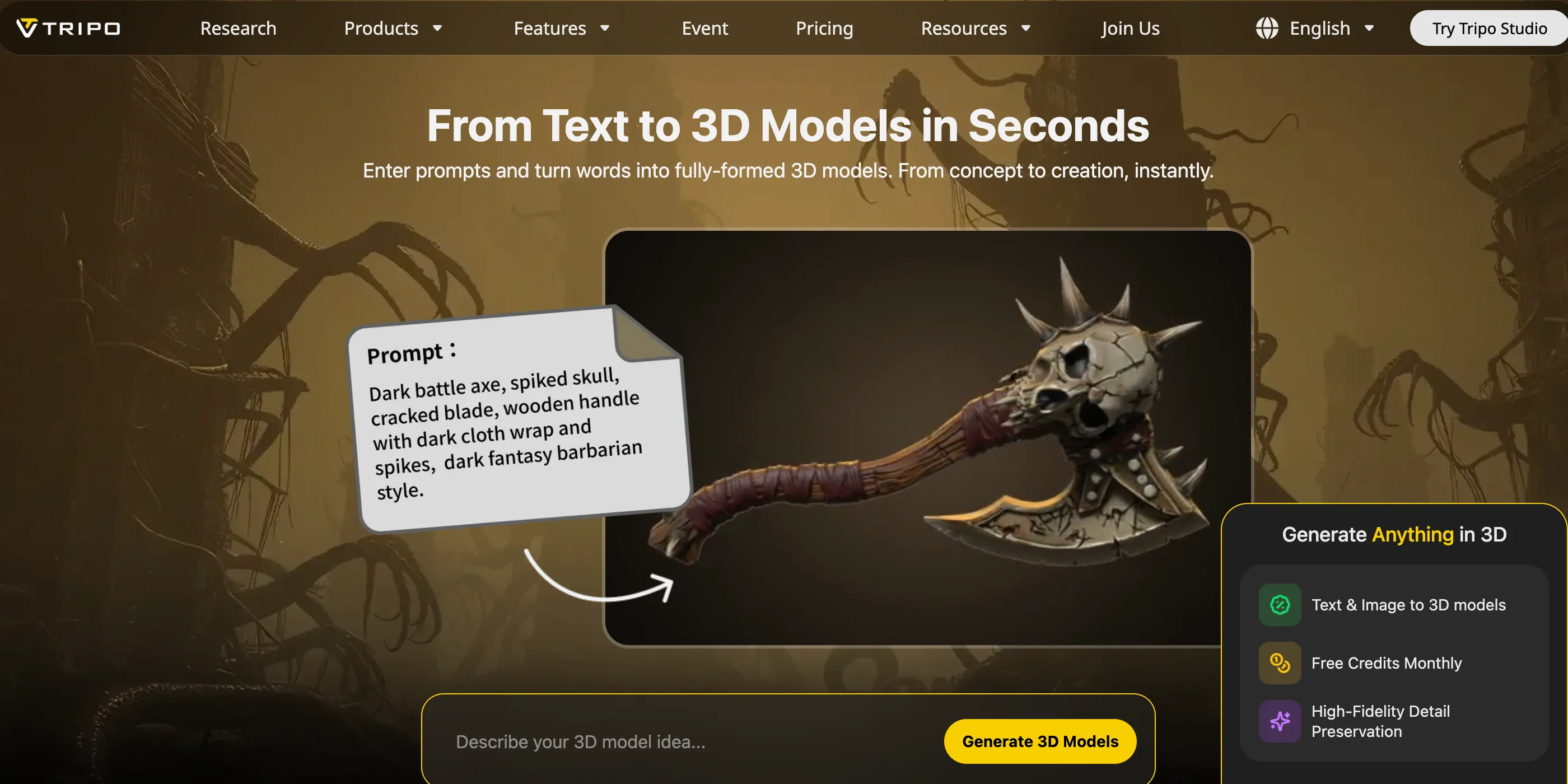 poseable 3d character step 2 create a character with text to 3d