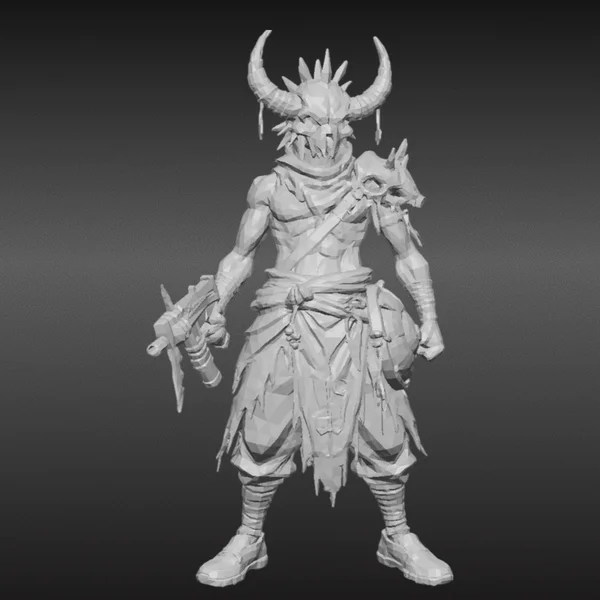 Clean white remesh 3D model
